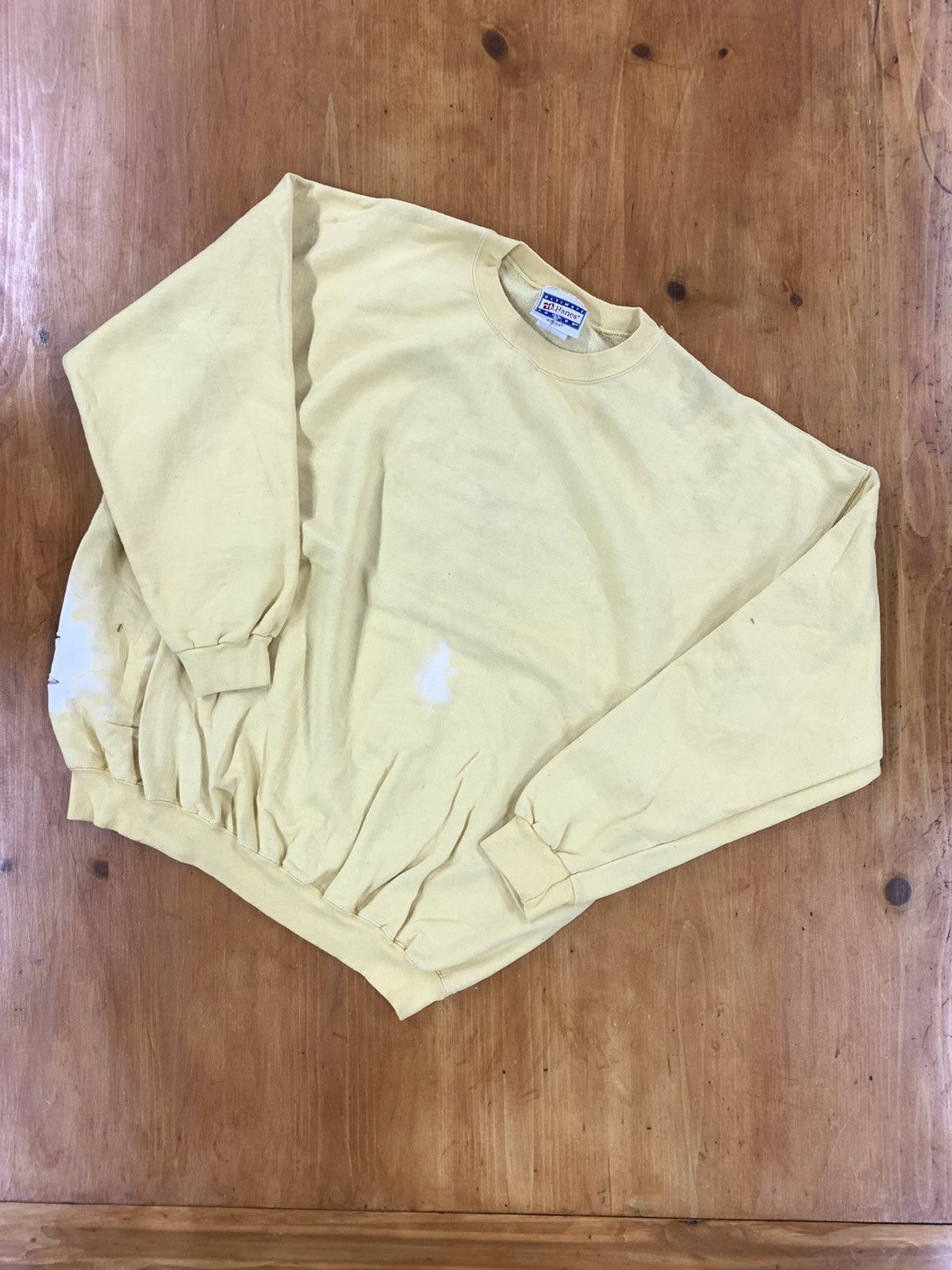 Vintage Vintage Crewneck Heavy Distressed Blank Yellow Crewneck Size US XL / EU 56 / 4 - 4 Thumbnail