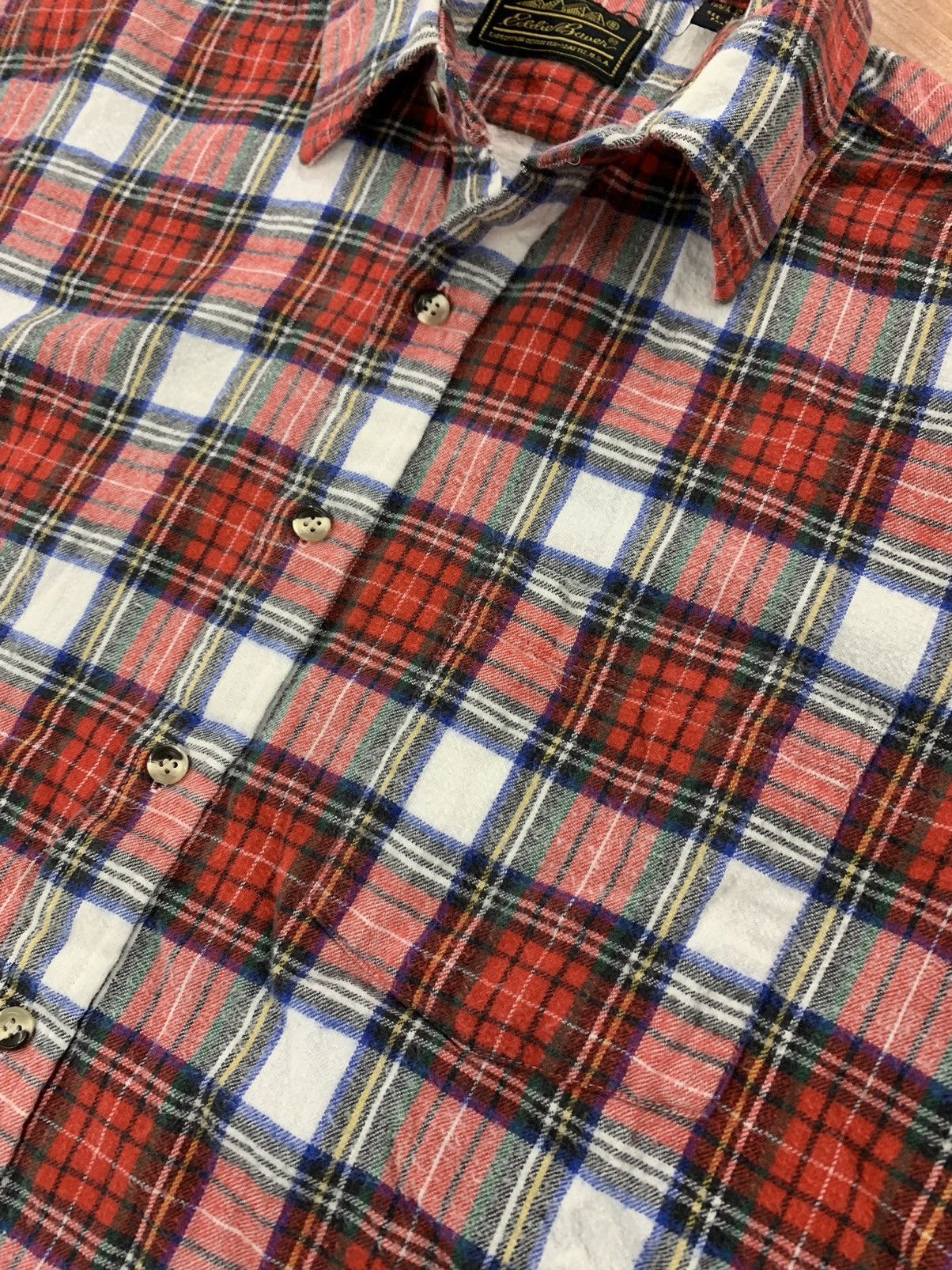 Eddie Bauer × Vintage Vintage 1990s Eddie Bauer Plaid Check Shirt Size US L / EU 52-54 / 3 - 3 Thumbnail