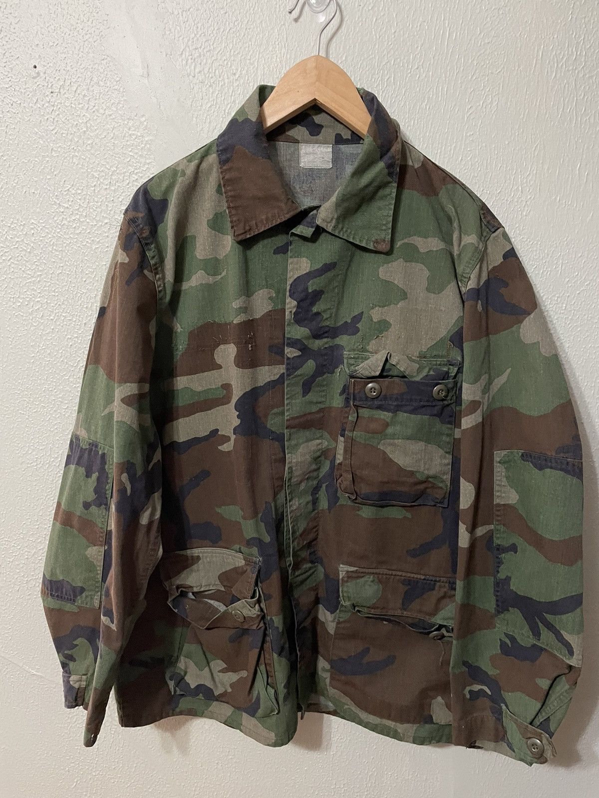 Vintage Vintage Woodland 1980s Army Modified Fatigue Shirt Size US L / EU 52-54 / 3 - 2 Thumbnail