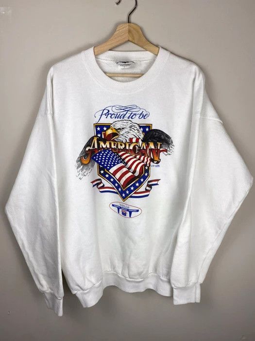 Vintage Vintage Crewneck Proud to be an American Crewneck Size US XL / EU 56 / 4 - 3 Thumbnail
