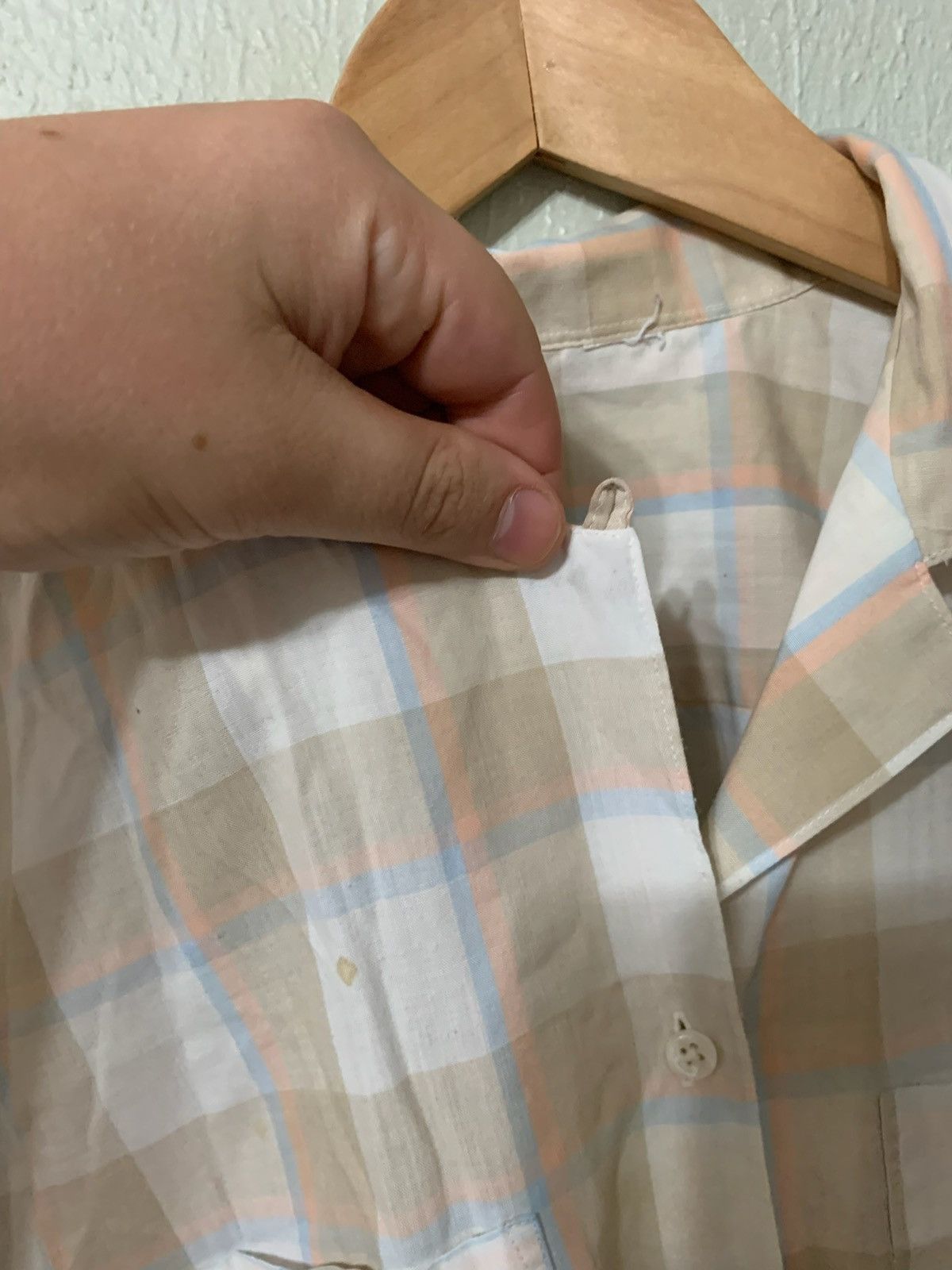 Vintage Vintage No Tag Tan Check Orange Blue Stripe Button Up Size US M / EU 48-50 / 2 - 3 Thumbnail