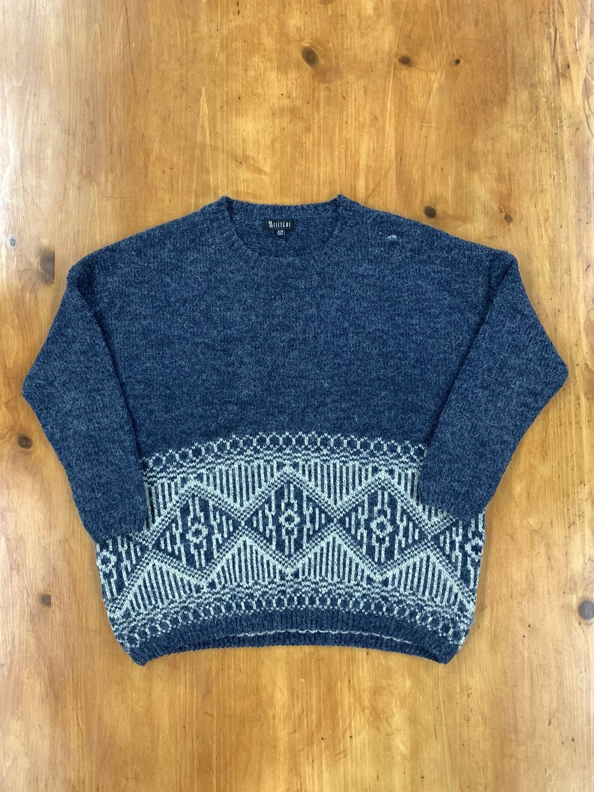 Band Tees Vintage Sisters Angora Diamond Banded Knit Sweater Size US L / EU 52-54 / 3 - 4 Thumbnail