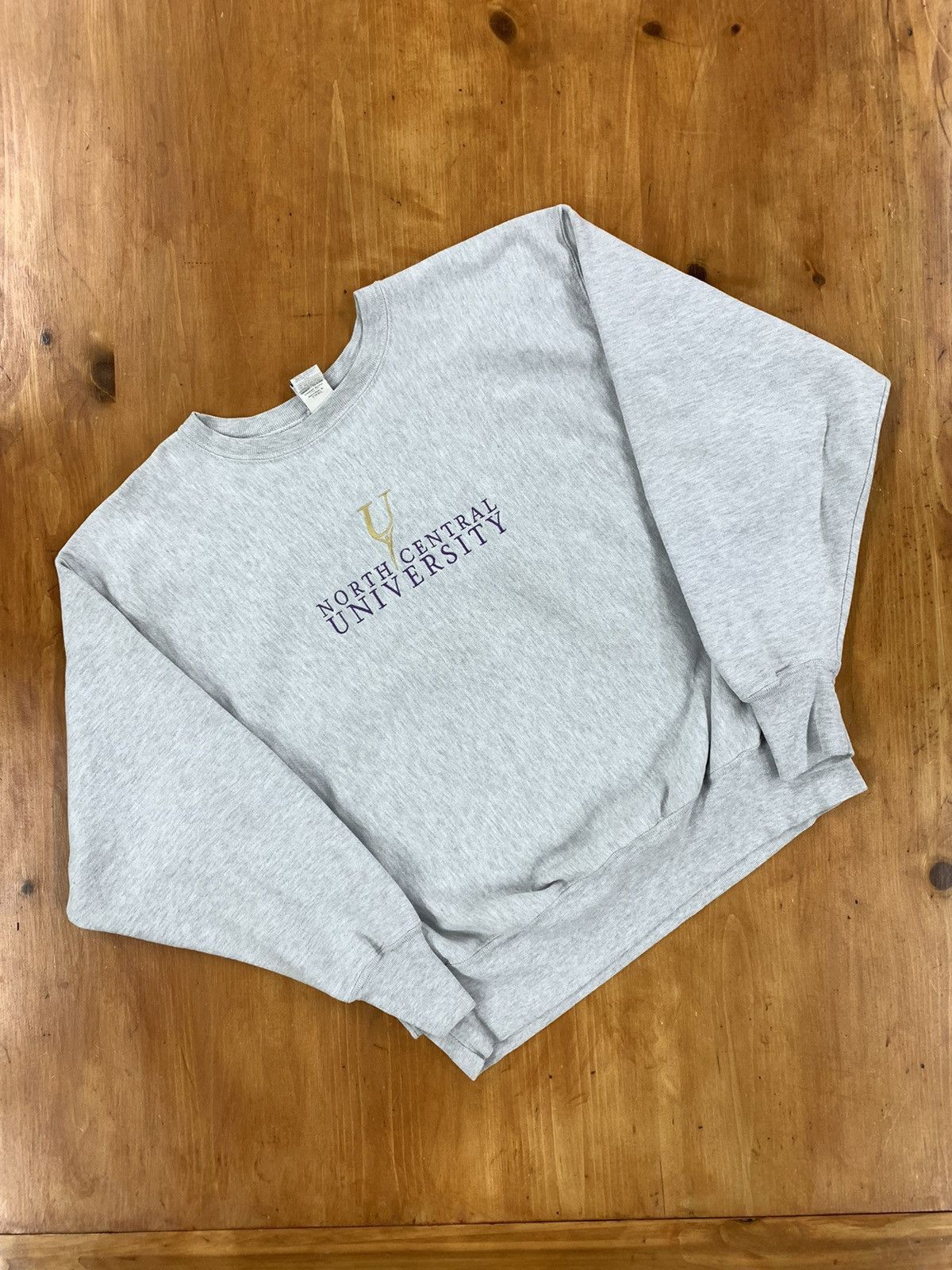 Champion × Vintage Vintage Crewneck Champion Reverse Weave North Central Uni Crewneck Size US XL / EU 56 / 4 - 4 Thumbnail