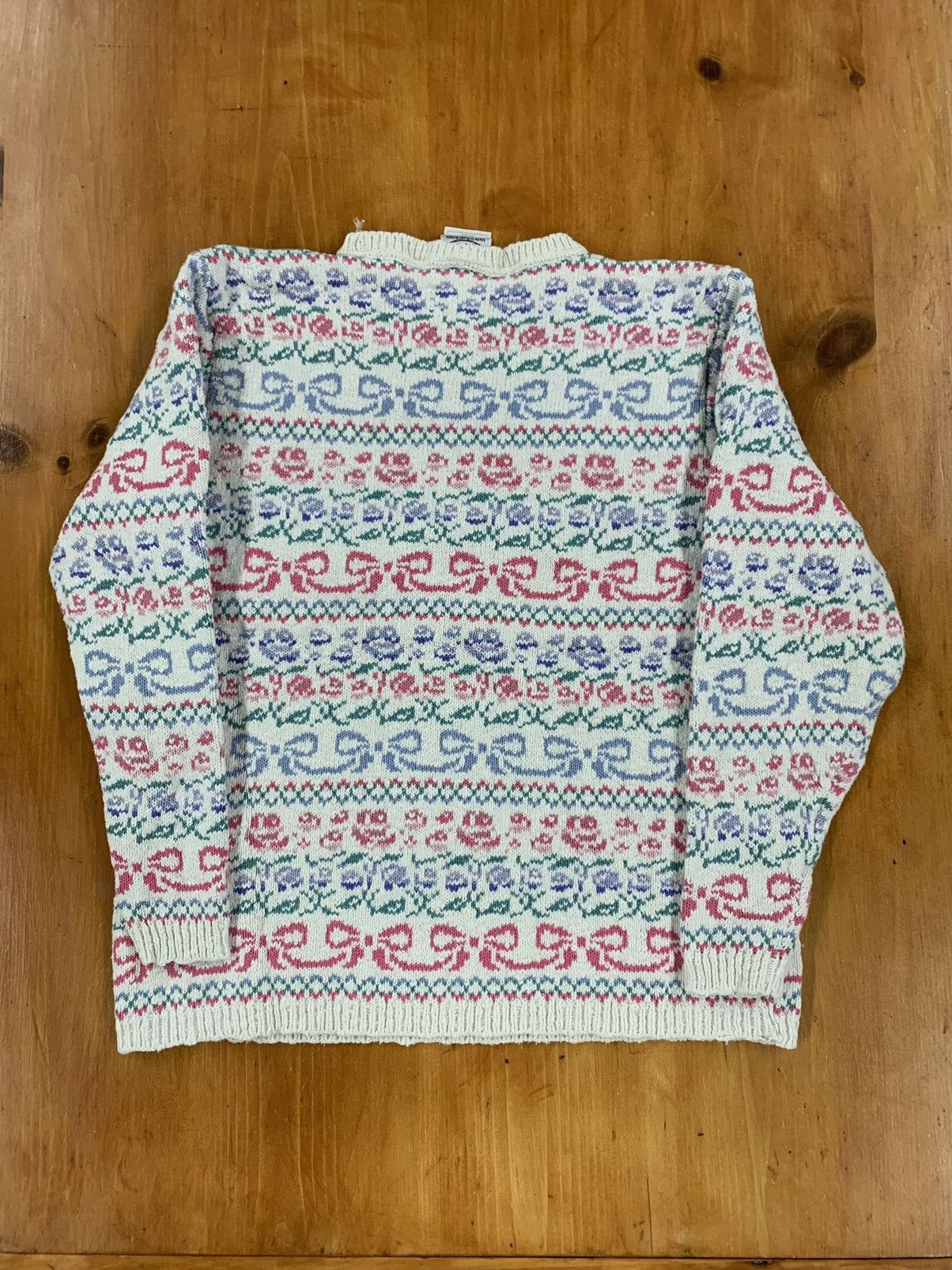 Vintage Vintage Flowers and Bows Knit Sweater Size US S / EU 44-46 / 1 - 3 Thumbnail