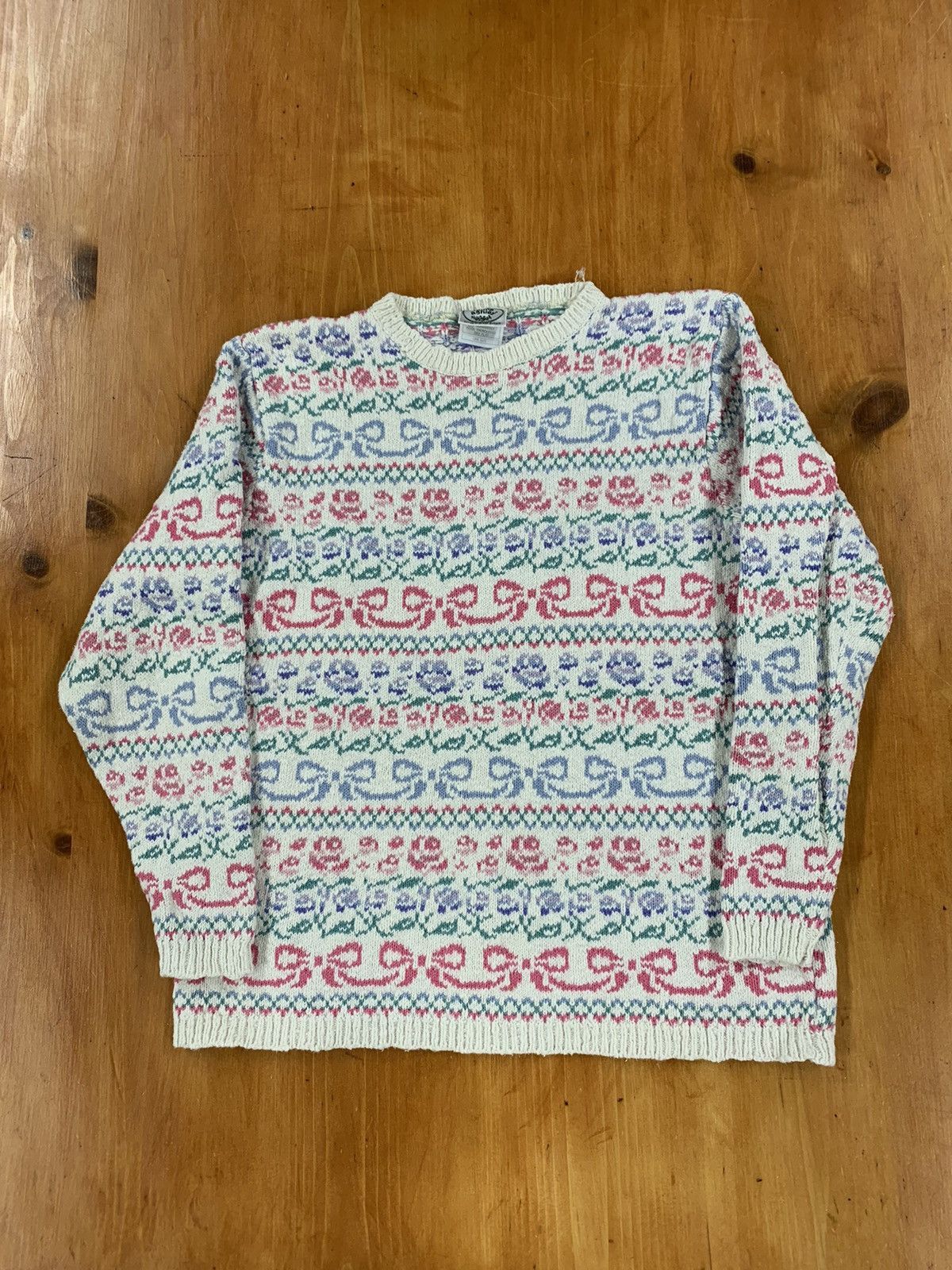 Vintage Vintage Flowers and Bows Knit Sweater Size US S / EU 44-46 / 1 - 1 Thumbnail