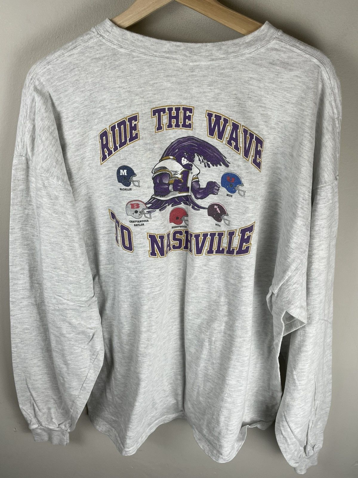 NFL × Vintage Vintage CBHS Football Grey Longsleeve Size US XXL / EU 58 / 5 - 2 Thumbnail