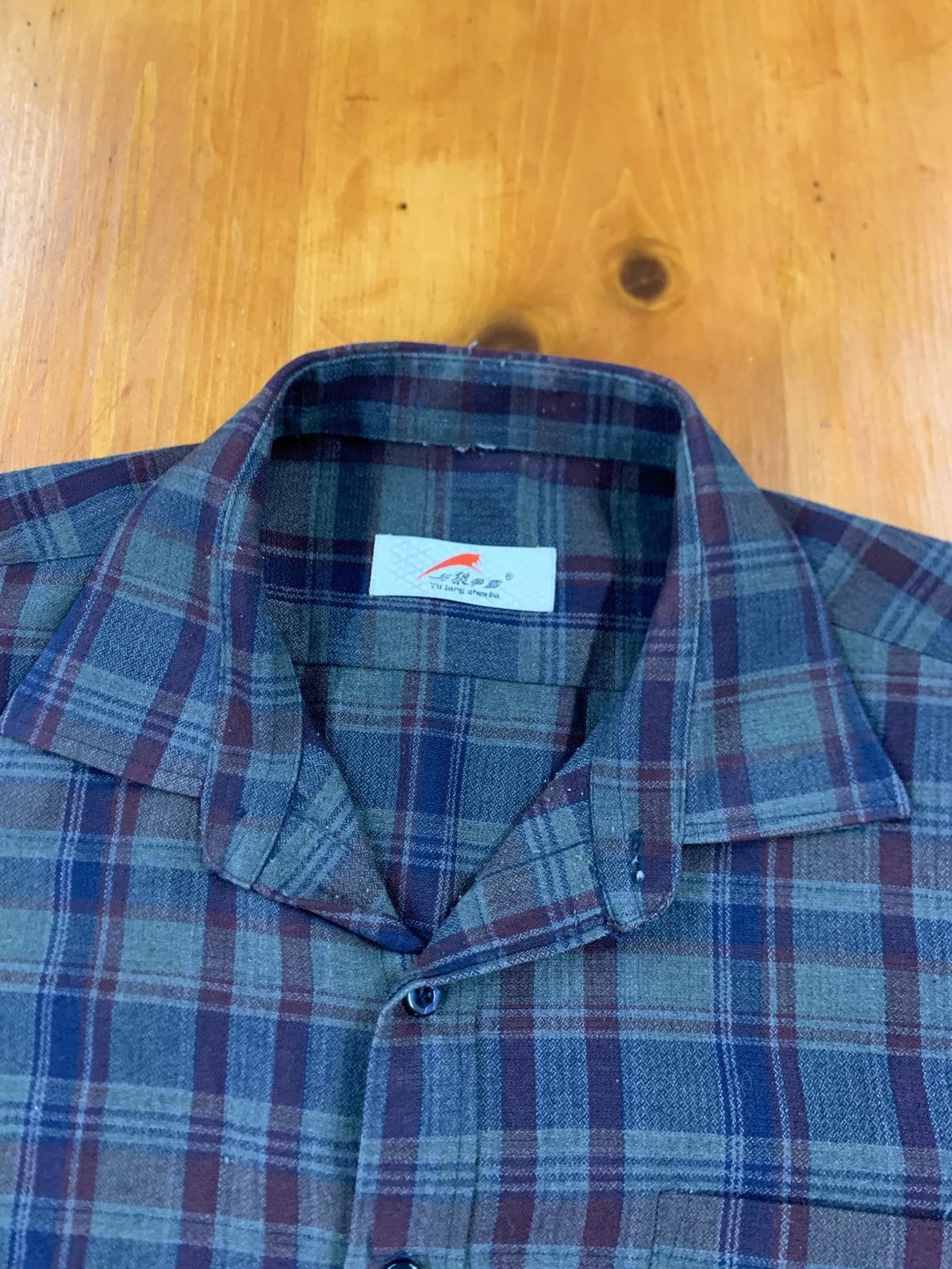 Vintage Yu Lang Zhen Ba Flannel Size US L / EU 52-54 / 3 - 3 Thumbnail