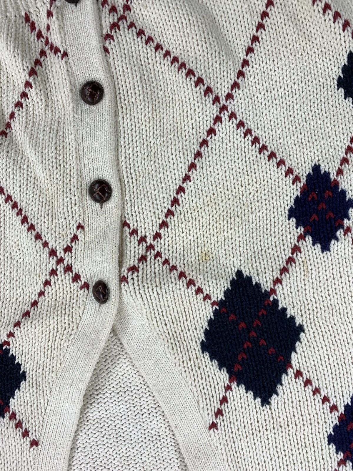 Vintage Vintage Diamond Fence Knit Cardigan Size US XL / EU 56 / 4 - 3 Thumbnail