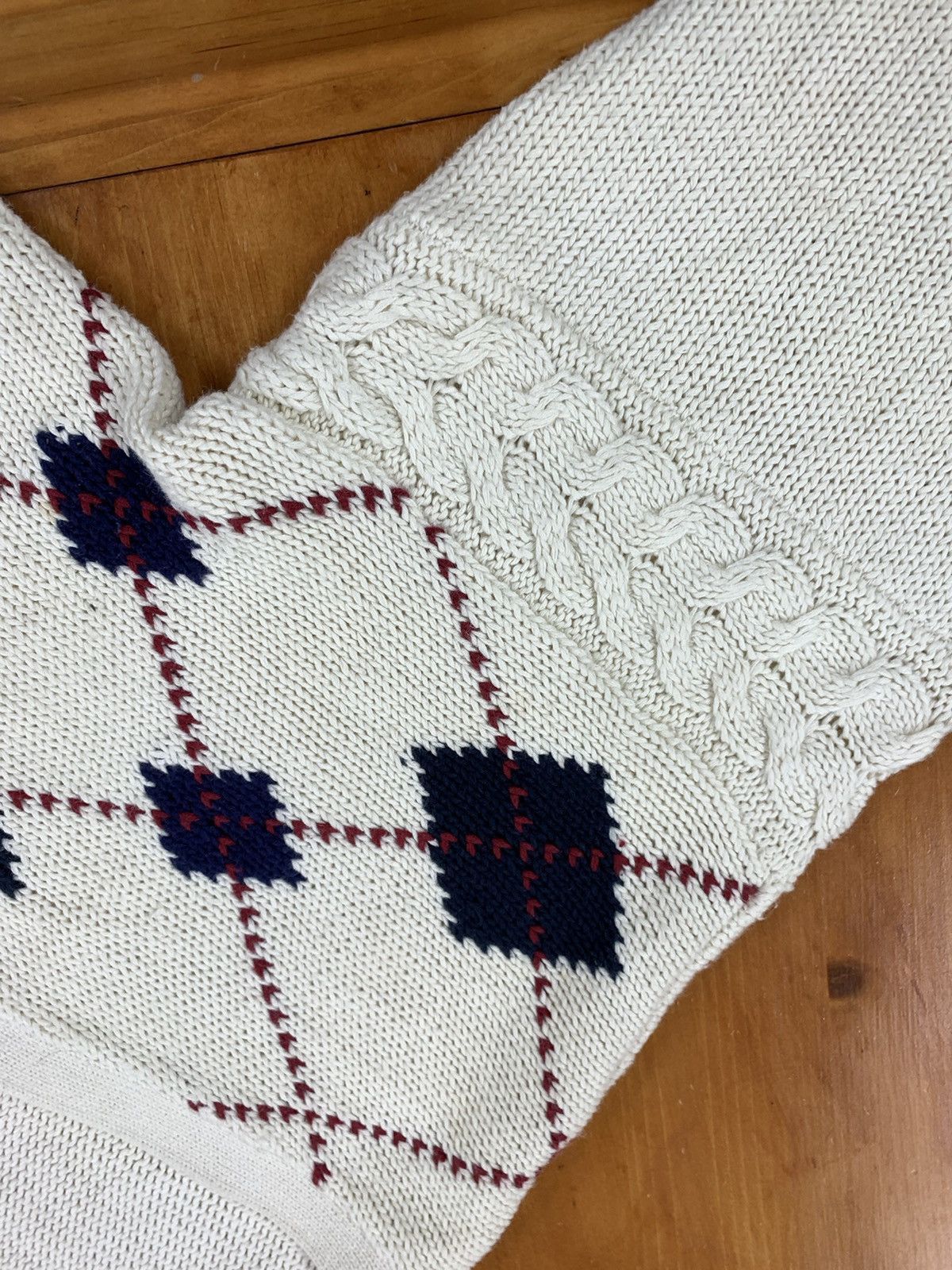 Vintage Vintage Diamond Fence Knit Cardigan Size US XL / EU 56 / 4 - 5 Thumbnail