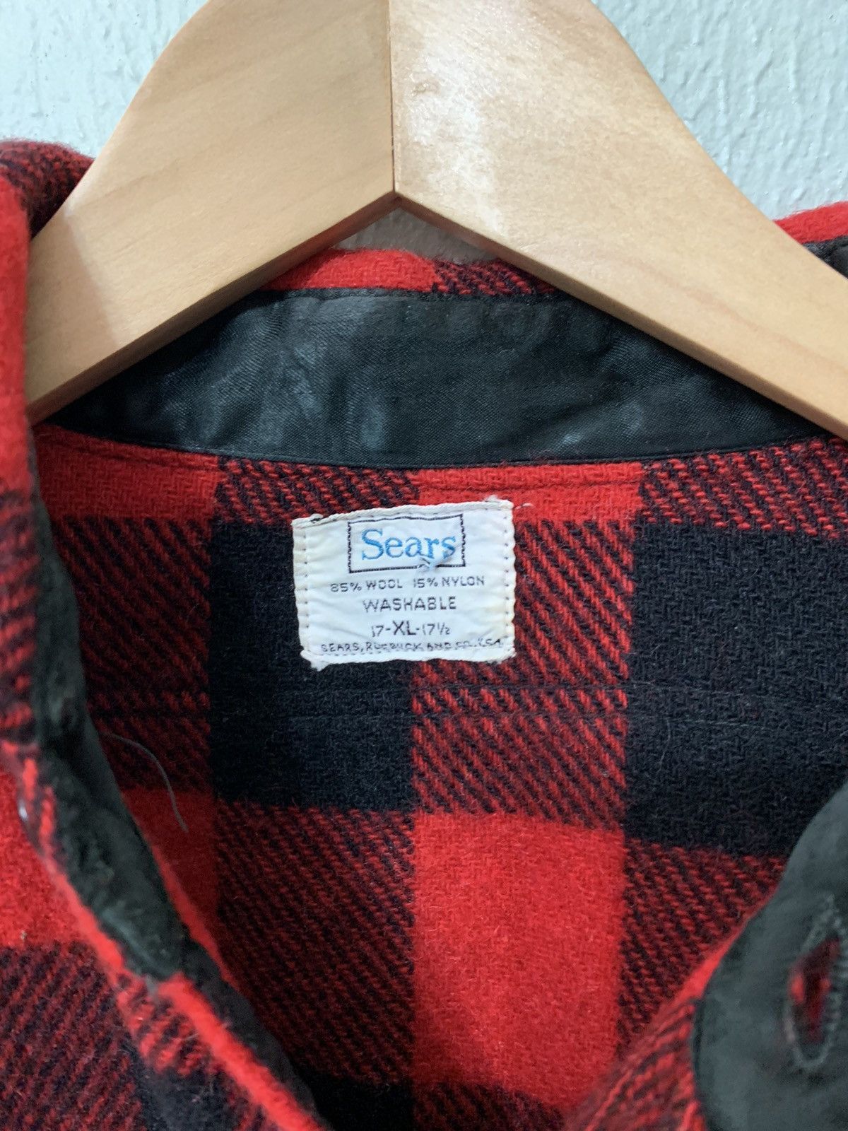 Vintage Vintage Flannel 80s Red Wool Buffalo Check Flannel Size US XL / EU 56 / 4 - 4 Thumbnail