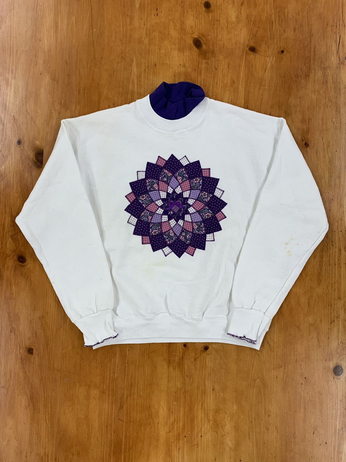 Vintage Vintage Crewneck Purple Kaleidoscope Double Collar Crewneck Size US L / EU 52-54 / 3 - 2 Thumbnail