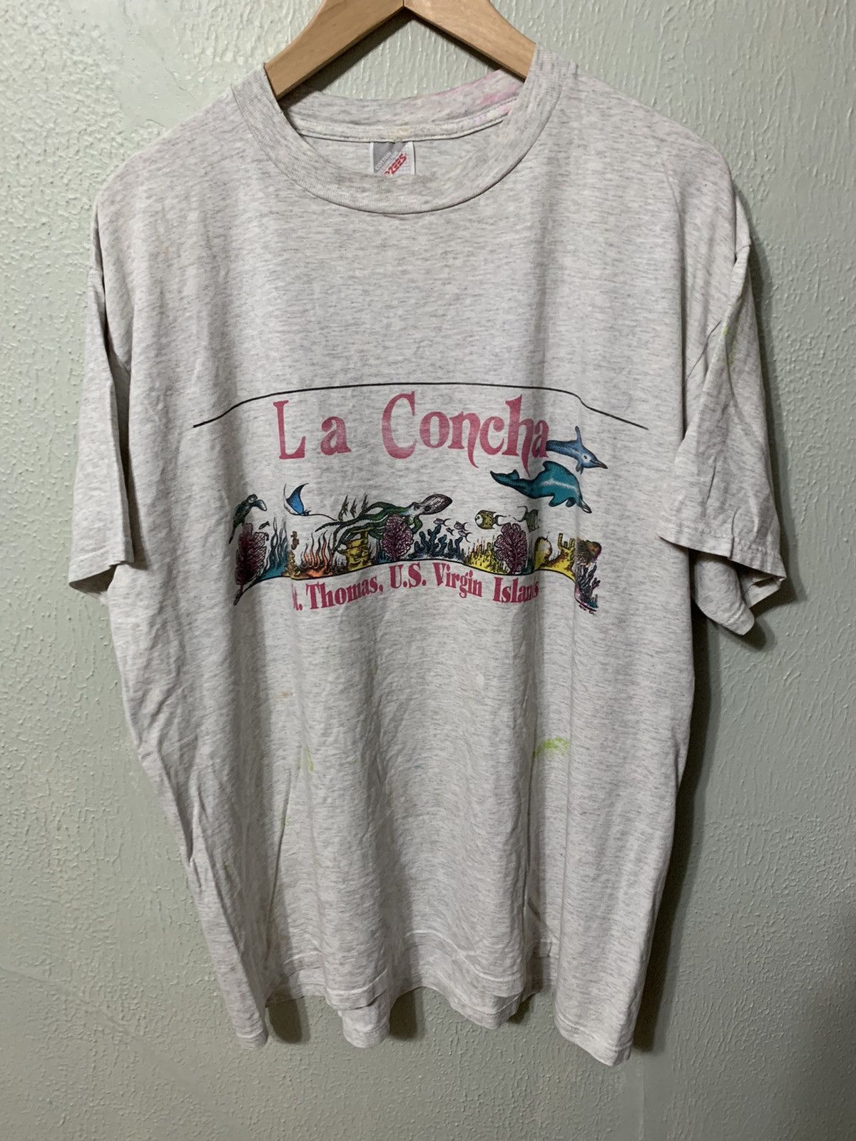 Vintage Vintage 1990s Virgin Islands La Concha Aquarium Tee Size US XL / EU 56 / 4 - 4 Thumbnail