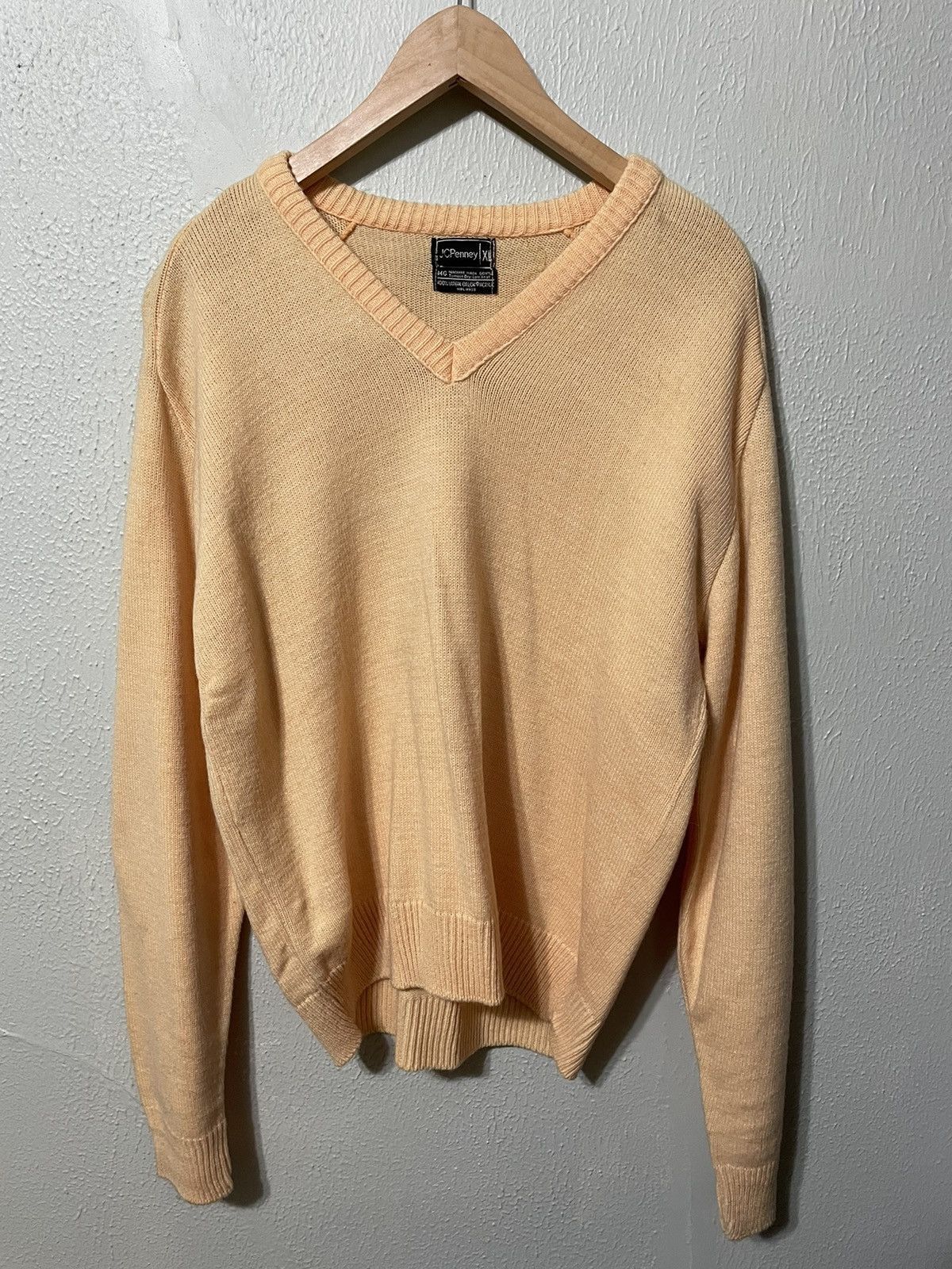 Vintage Vintage Mustard 1970s Knit Sweater Size US XL / EU 56 / 4 - 2 Thumbnail