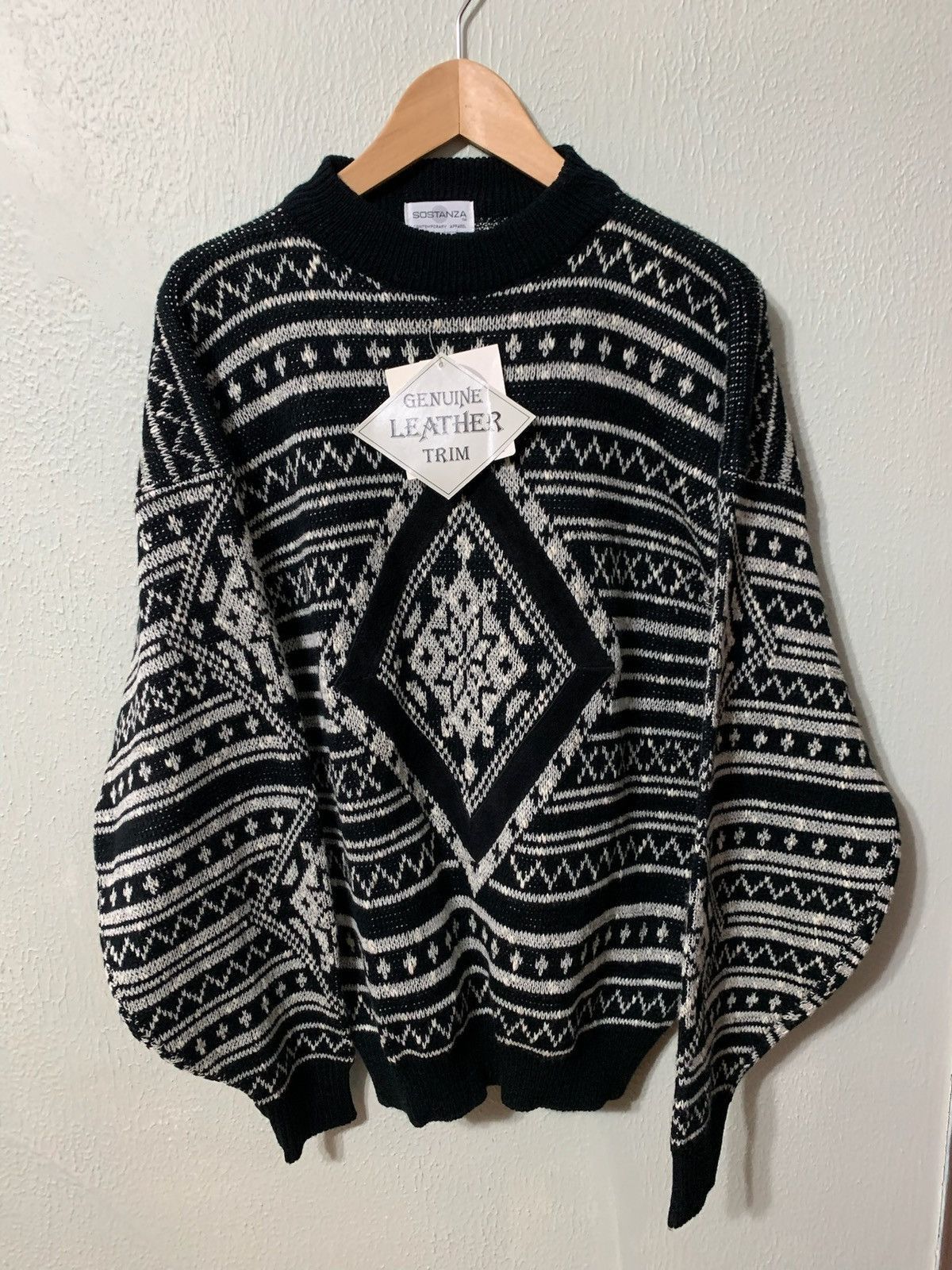 Vintage Vintage Diamond Glacial Knit Sweater Size US L / EU 52-54 / 3 - 3 Thumbnail
