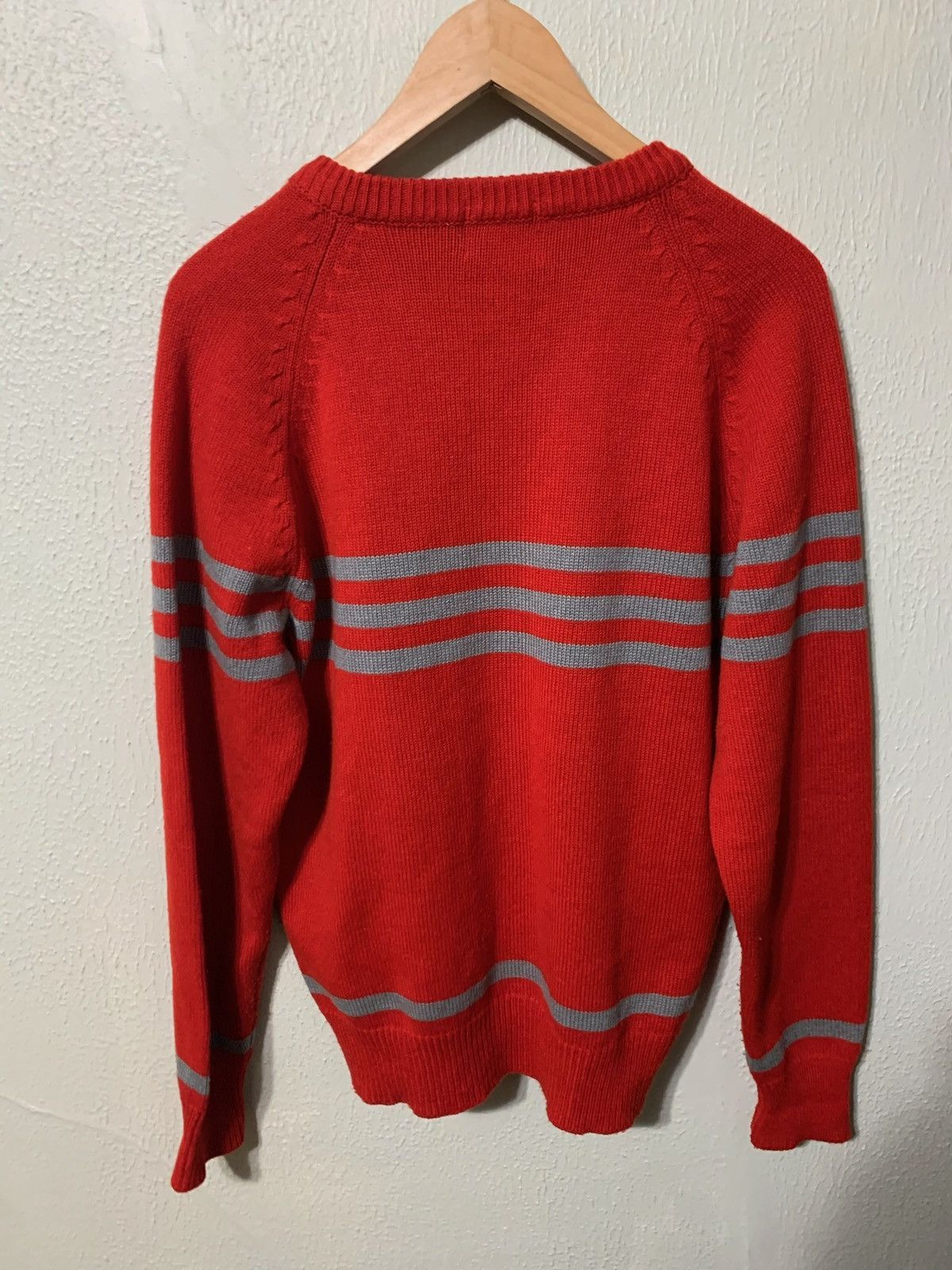 Vintage Vintage 1989s Red Knit Sweater Size US L / EU 52-54 / 3 - 3 Thumbnail