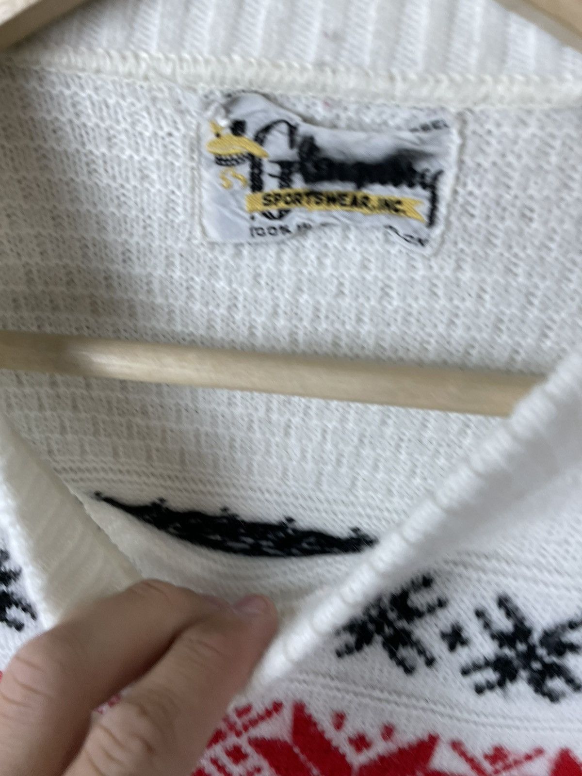 Band Tees Vintage White Acrylic Band Knit Sweater Size US S / EU 44-46 / 1 - 2 Thumbnail