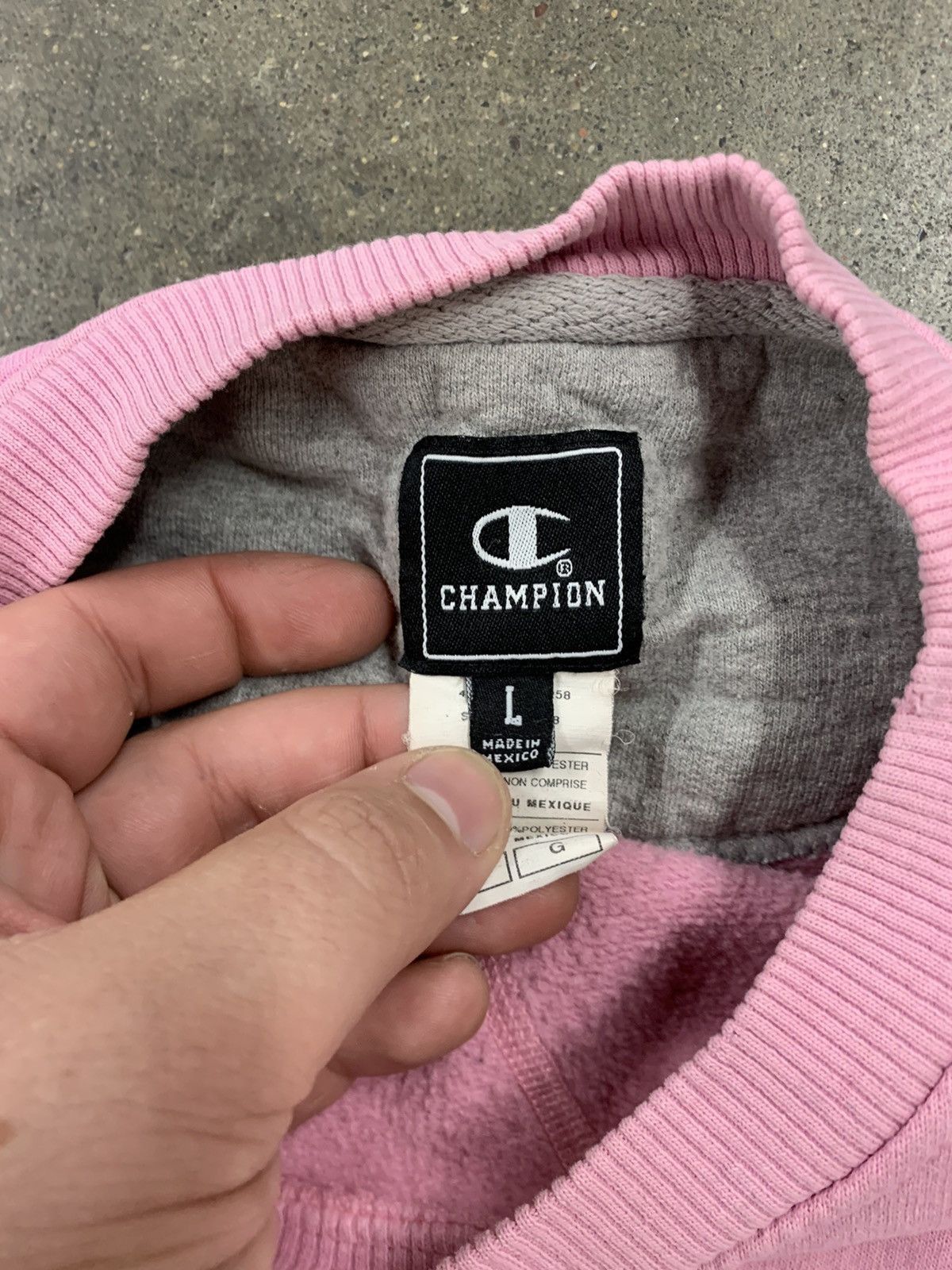 Champion × Vintage Vintage Crewneck Pink Champion C Logo Crewneck Size US L / EU 52-54 / 3 - 6 Thumbnail