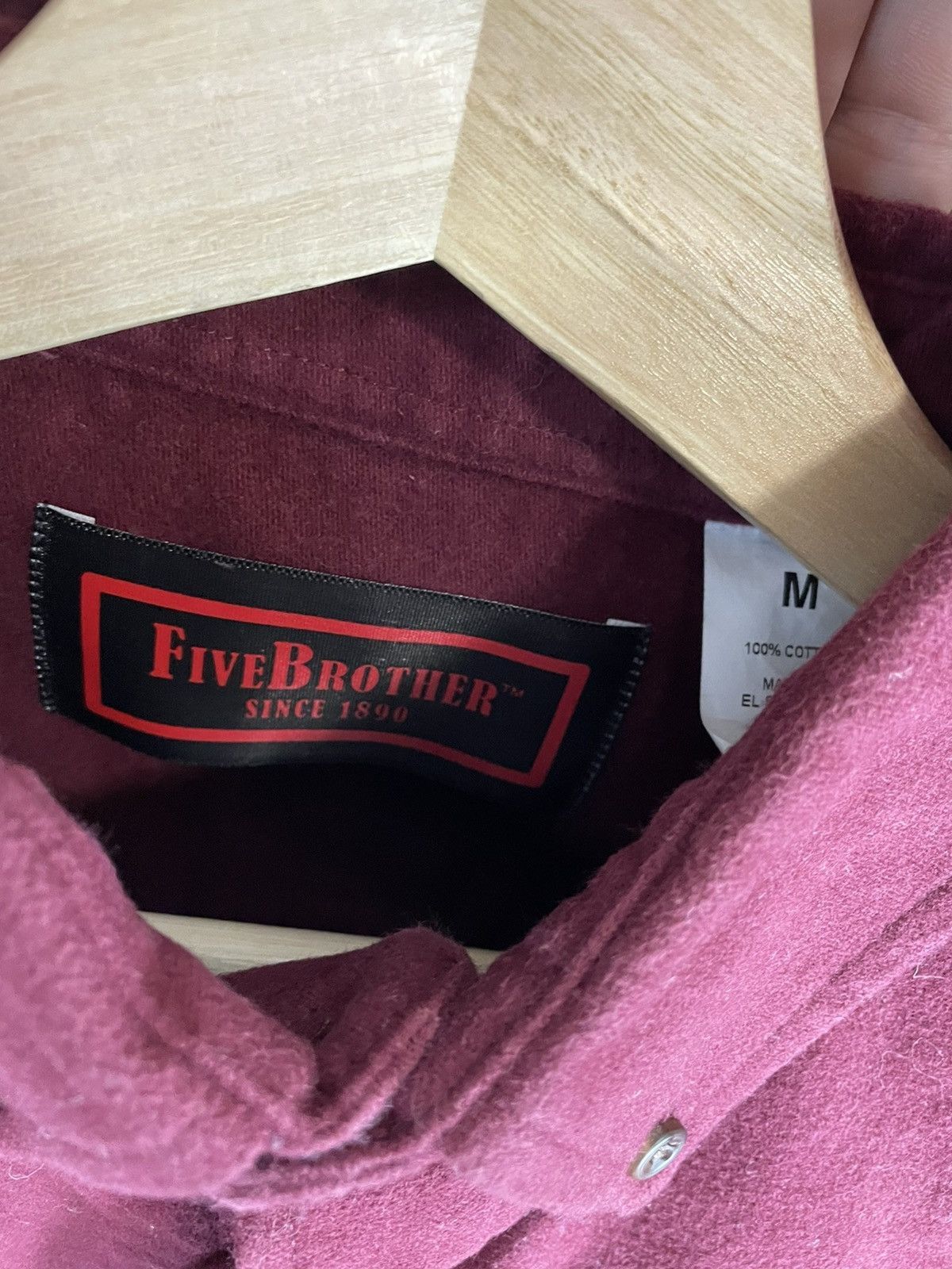 Vintage Vintage Five Brother Blood Red Chamois Shirt Size US M / EU 48-50 / 2 - 3 Thumbnail