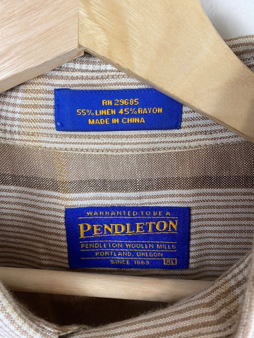 Vintage Vintage Pendleton Tan Beige Check Shirt Size US XXL / EU 58 / 5 - 2 Thumbnail