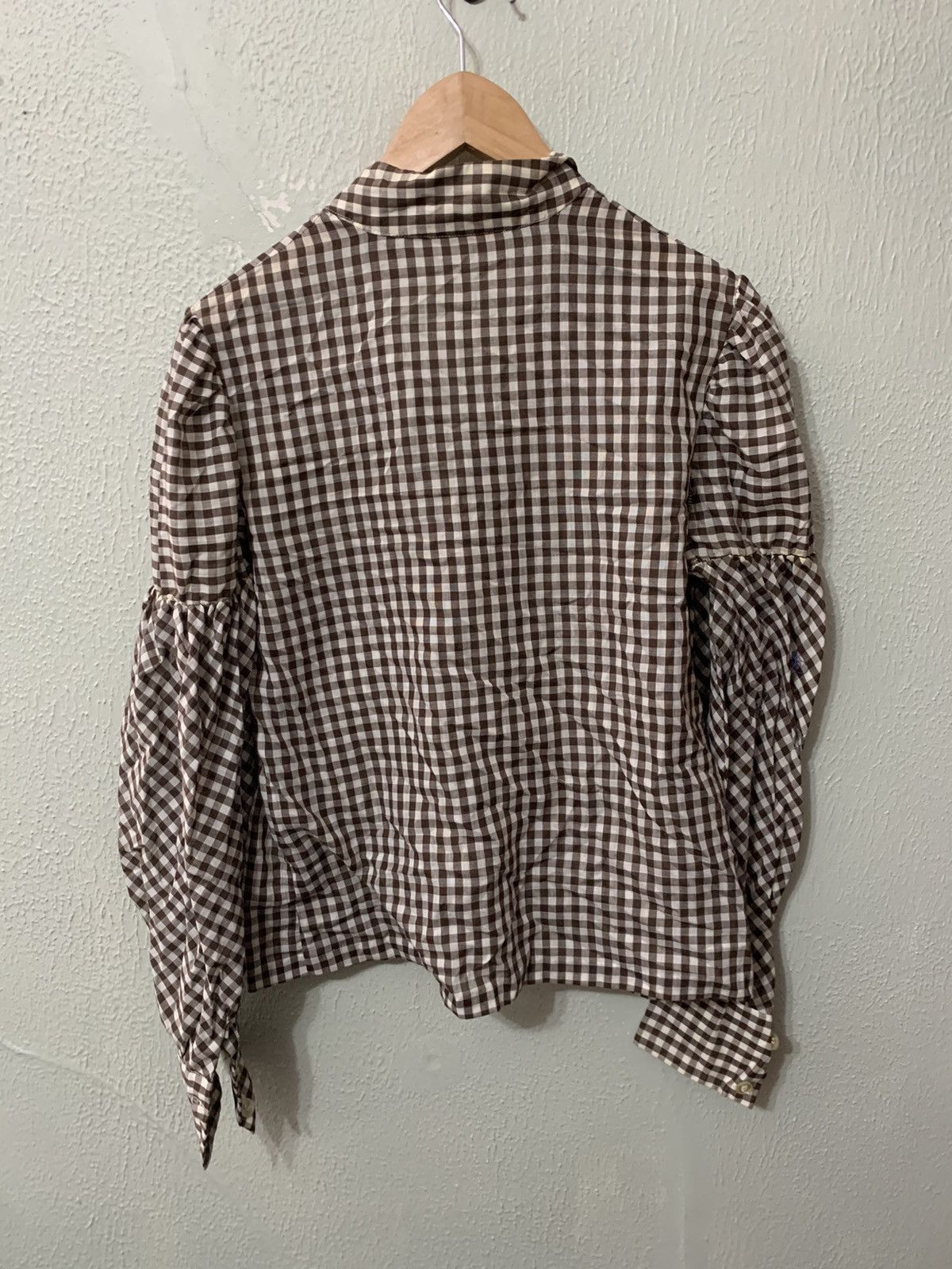 Vintage Vintage 1970s Brown Check Blouse Size US S / EU 44-46 / 1 - 4 Thumbnail