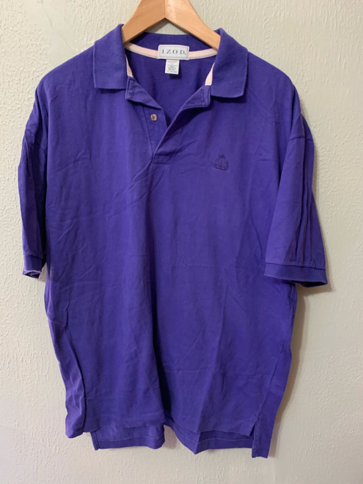 Vintage Vintage Solid Purple Izod Polo Tee Size US L / EU 52-54 / 3 - 2 Thumbnail
