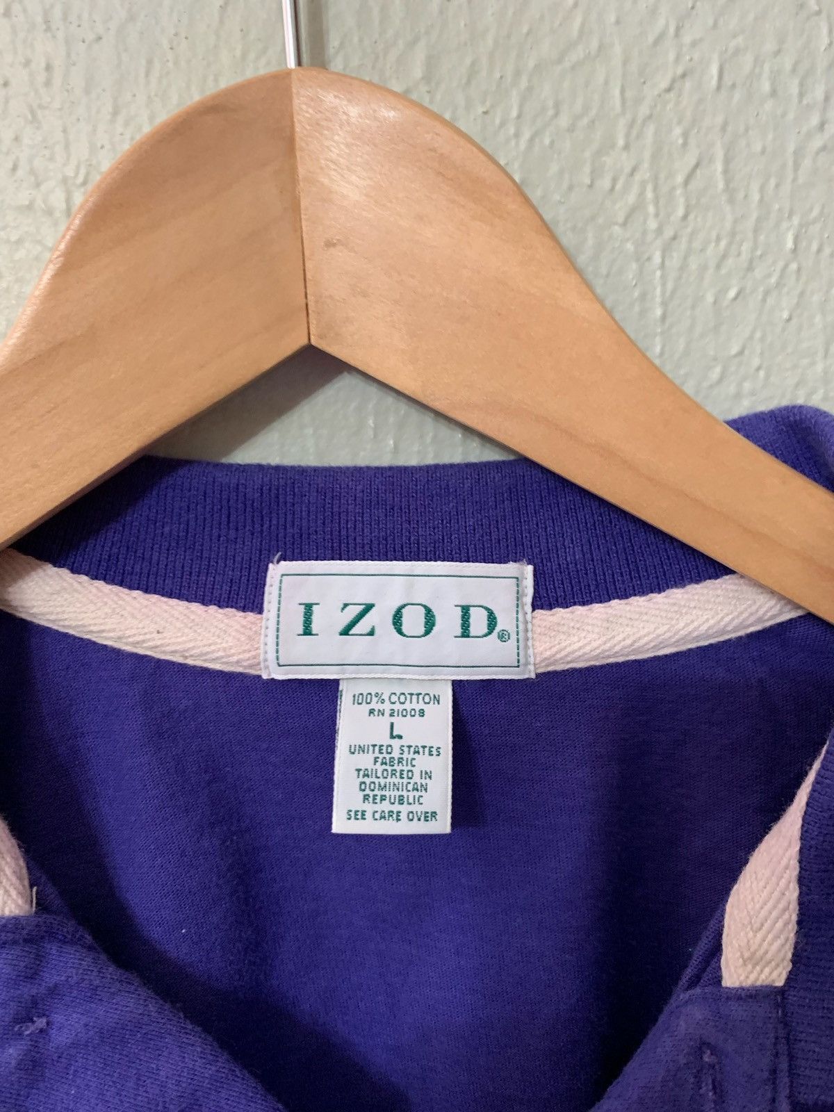Vintage Vintage Solid Purple Izod Polo Tee Size US L / EU 52-54 / 3 - 3 Thumbnail