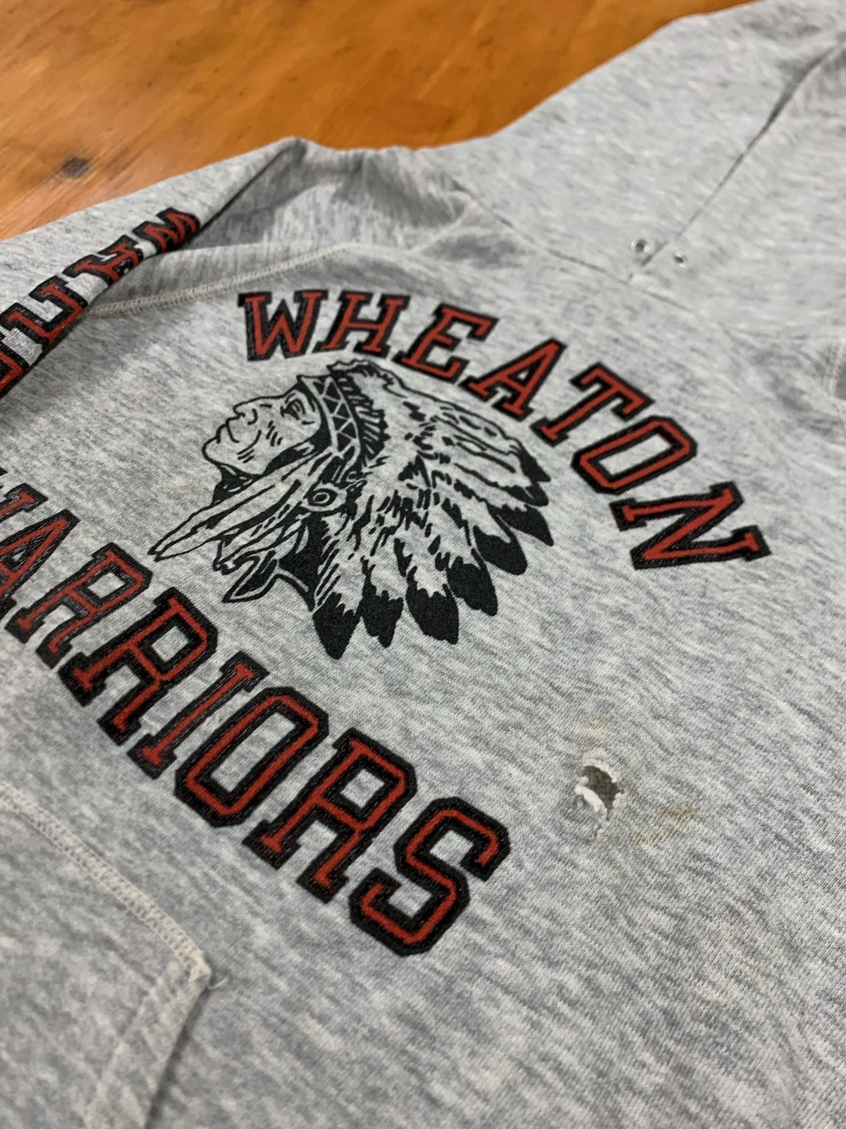 Vintage Vintage Crewneck 1980s Wheaton Warriors Hooded Vintage Sweatshirt Size US S / EU 44-46 / 1 - 4 Thumbnail