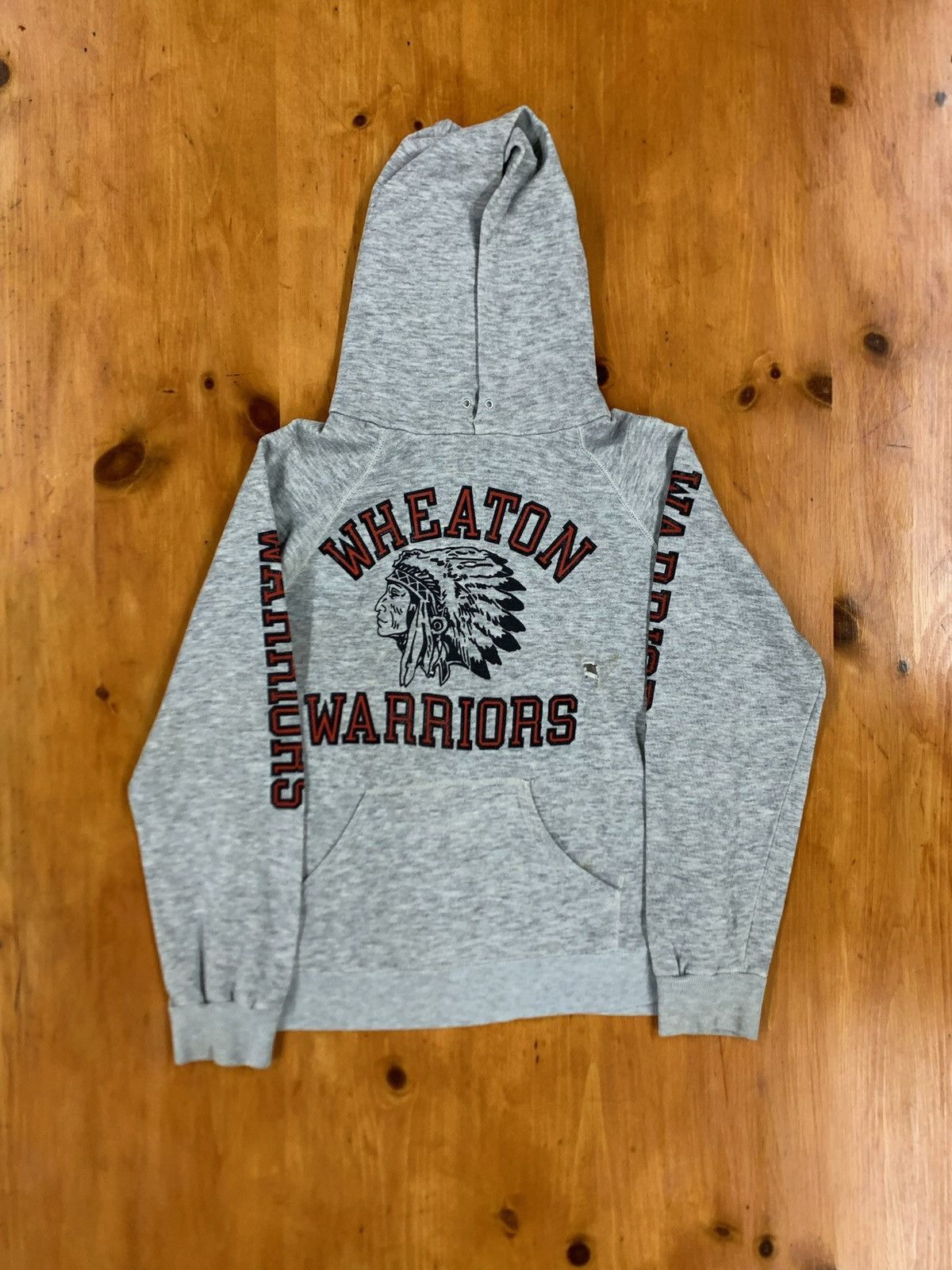 Vintage Vintage Crewneck 1980s Wheaton Warriors Hooded Vintage Sweatshirt Size US S / EU 44-46 / 1 - 5 Thumbnail