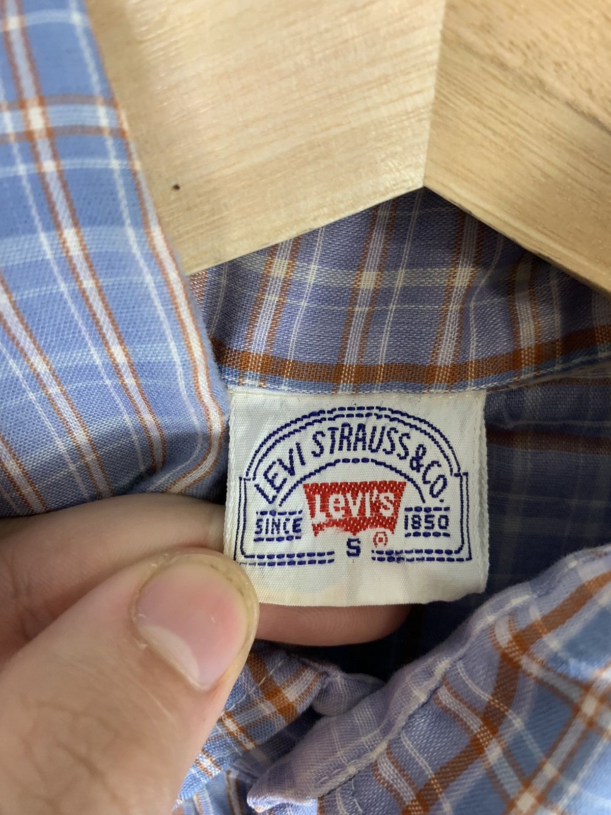 Levi's × Vintage Vintage Levi’s 1980s White Tab Plaid Snap Shirt Size US S / EU 44-46 / 1 - 4 Thumbnail