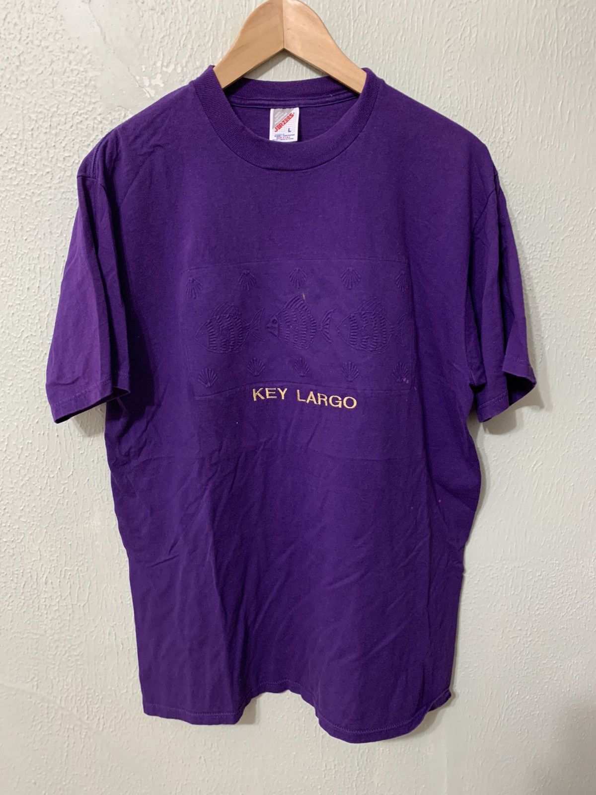 Vintage Vintage Key Largo Fish Imprint Vacation Tee Size US L / EU 52-54 / 3 - 3 Thumbnail
