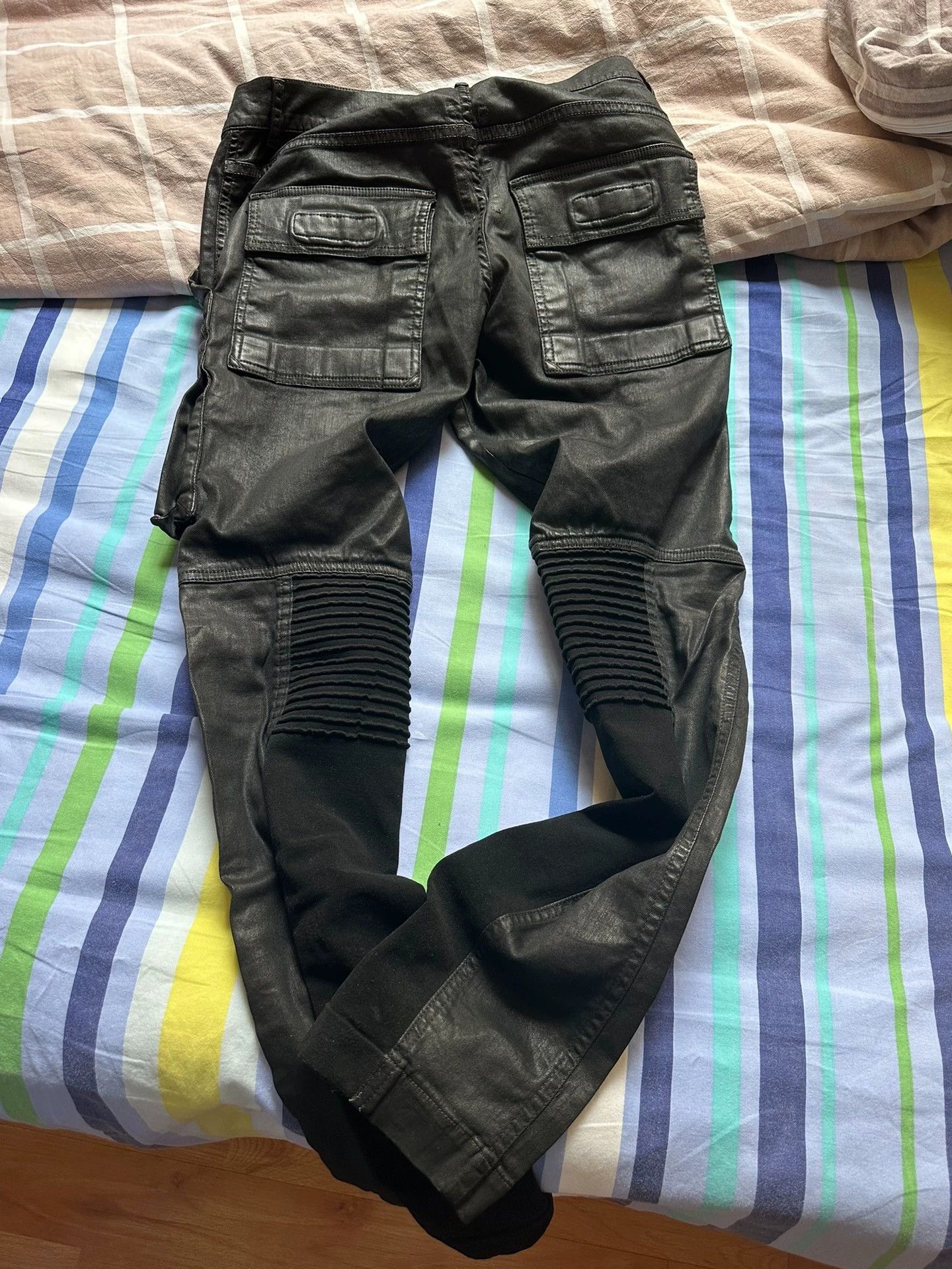 Rick Owens Rick Owens Double-track thin wax pants tight motorcycle pants Size US 30 / EU 46 - 2 Thumbnail