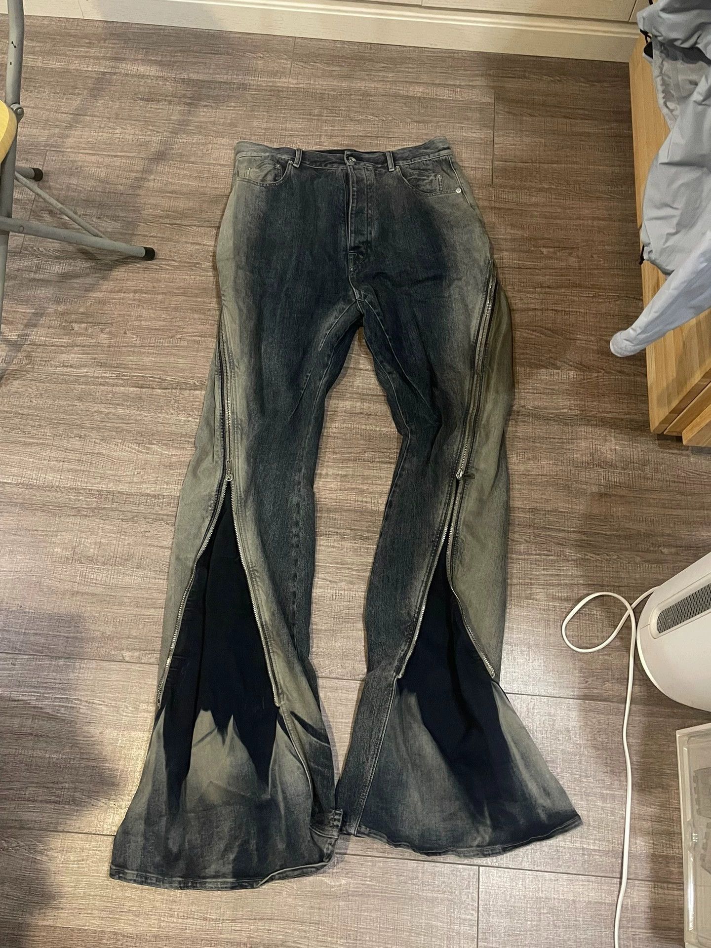 Rick Owens Rick Owens Washed gradient jeans wide-leg zipper pants Size US 32 / EU 48 - 3 Thumbnail