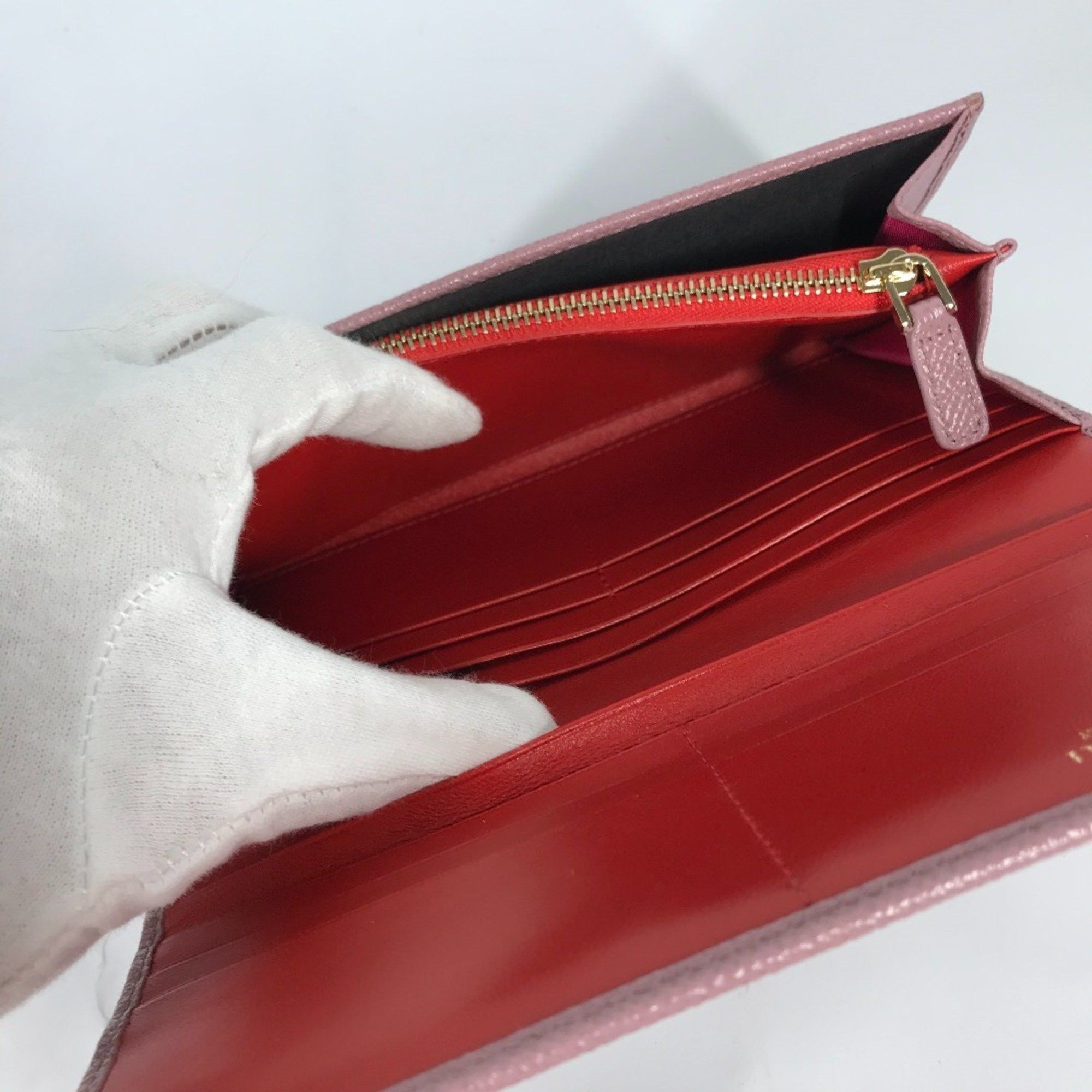 Bvlgari Bvlgari Long Wallet Clip Bi-fold Leather Women's Pink Size ONE SIZE - 14 Thumbnail