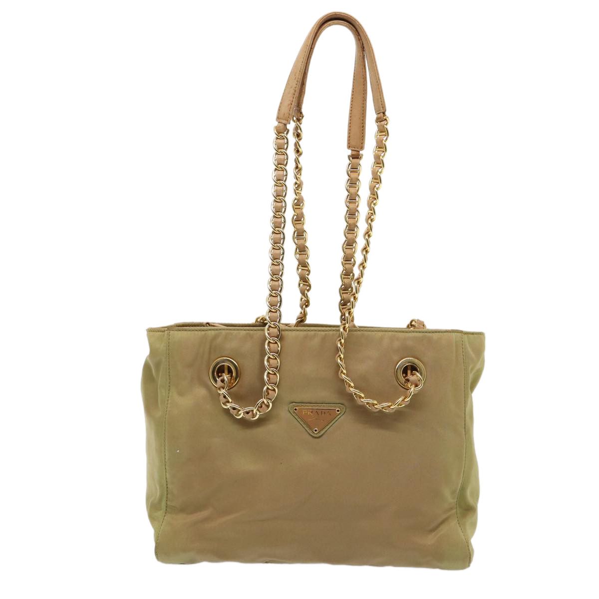 Prada PRADA Chain Shoulder Bag Nylon Khaki Auth 82189 | Grailed