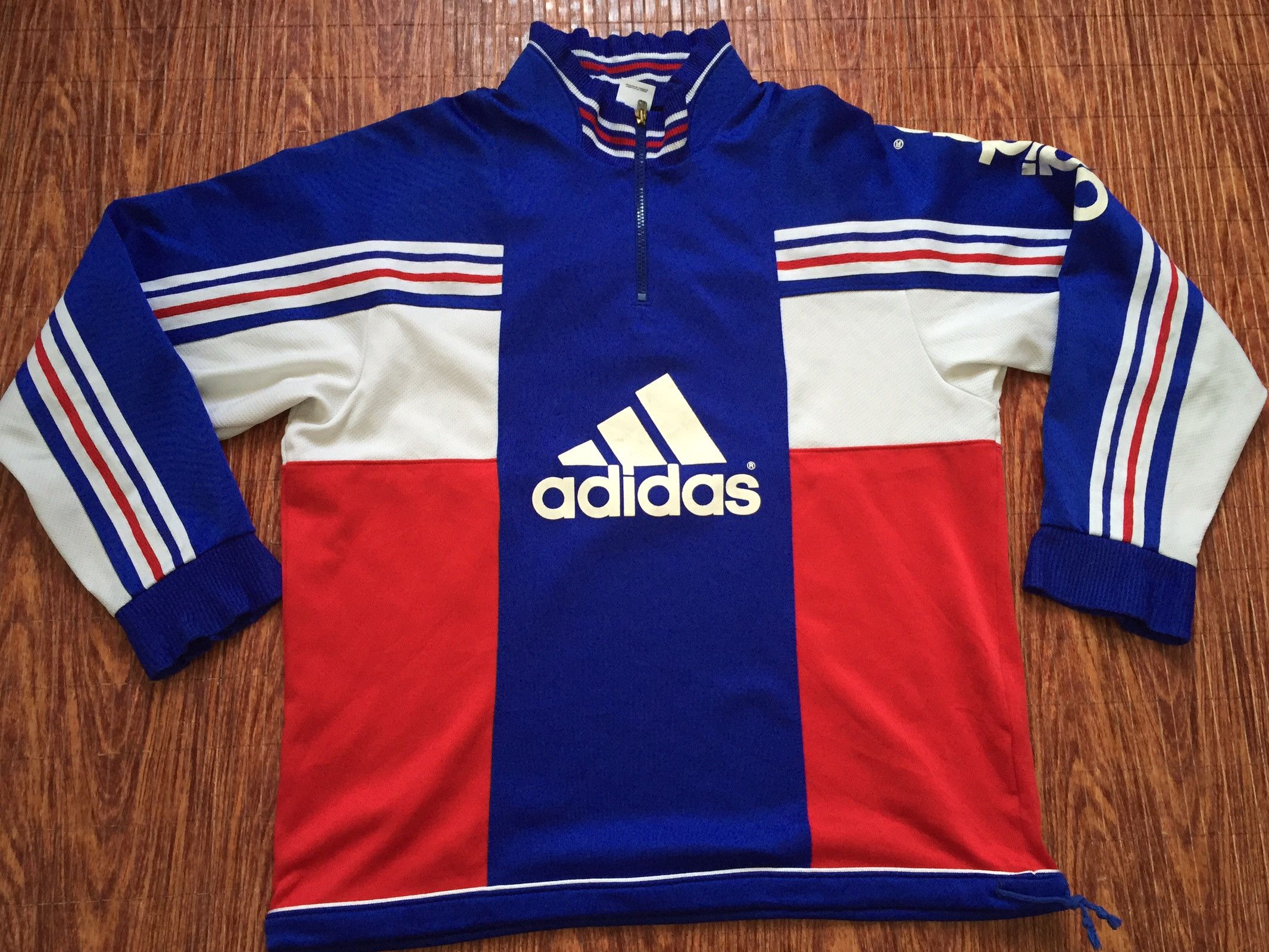 ADIDAS Sweater Track Top Stripe Design /ADIDAS Half Zipper Jacket