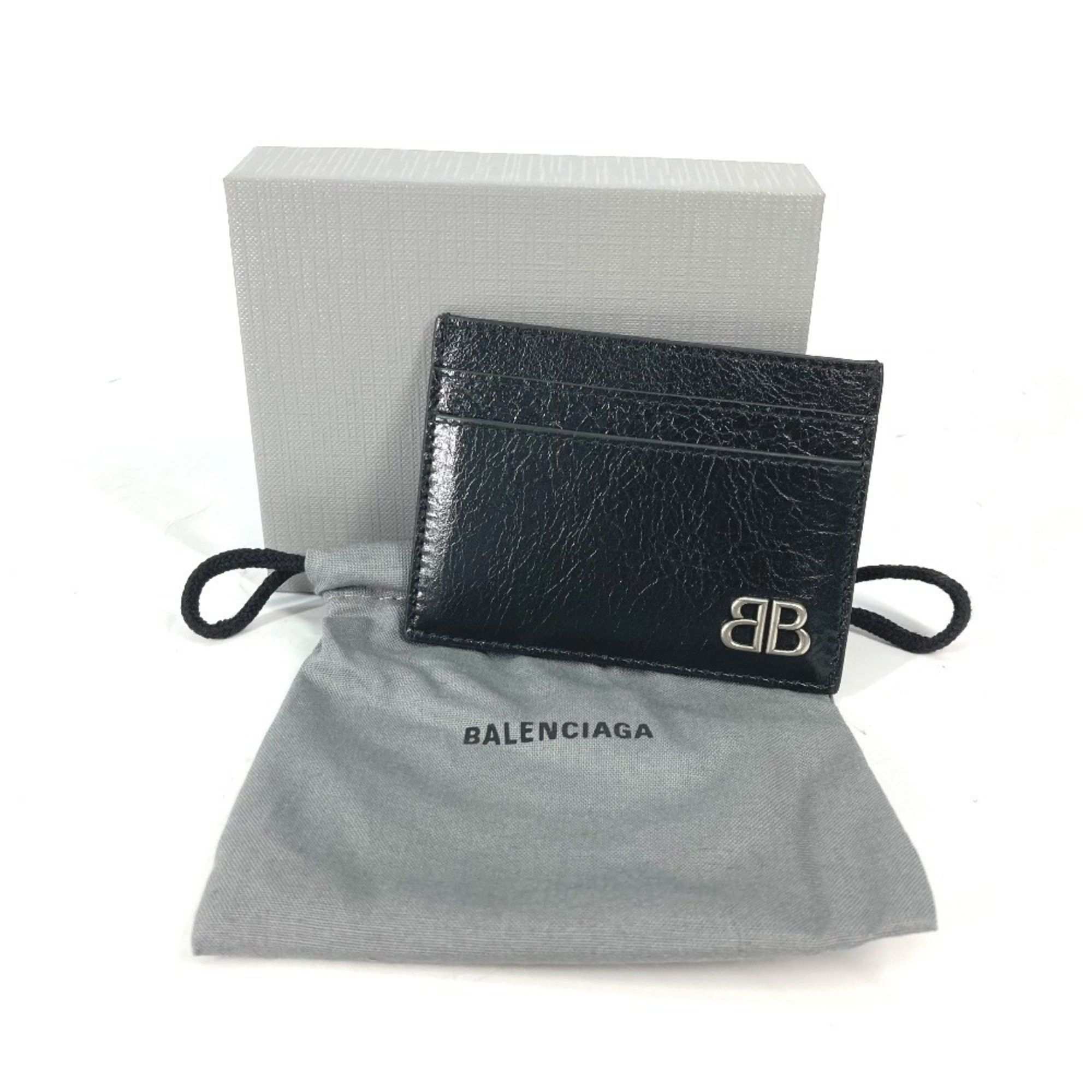 Balenciaga BALENCIAGA 766547 BB Business Card Holder Pass Case Holder/Card Leather Women's Black Size ONE SIZE - 11 Thumbnail