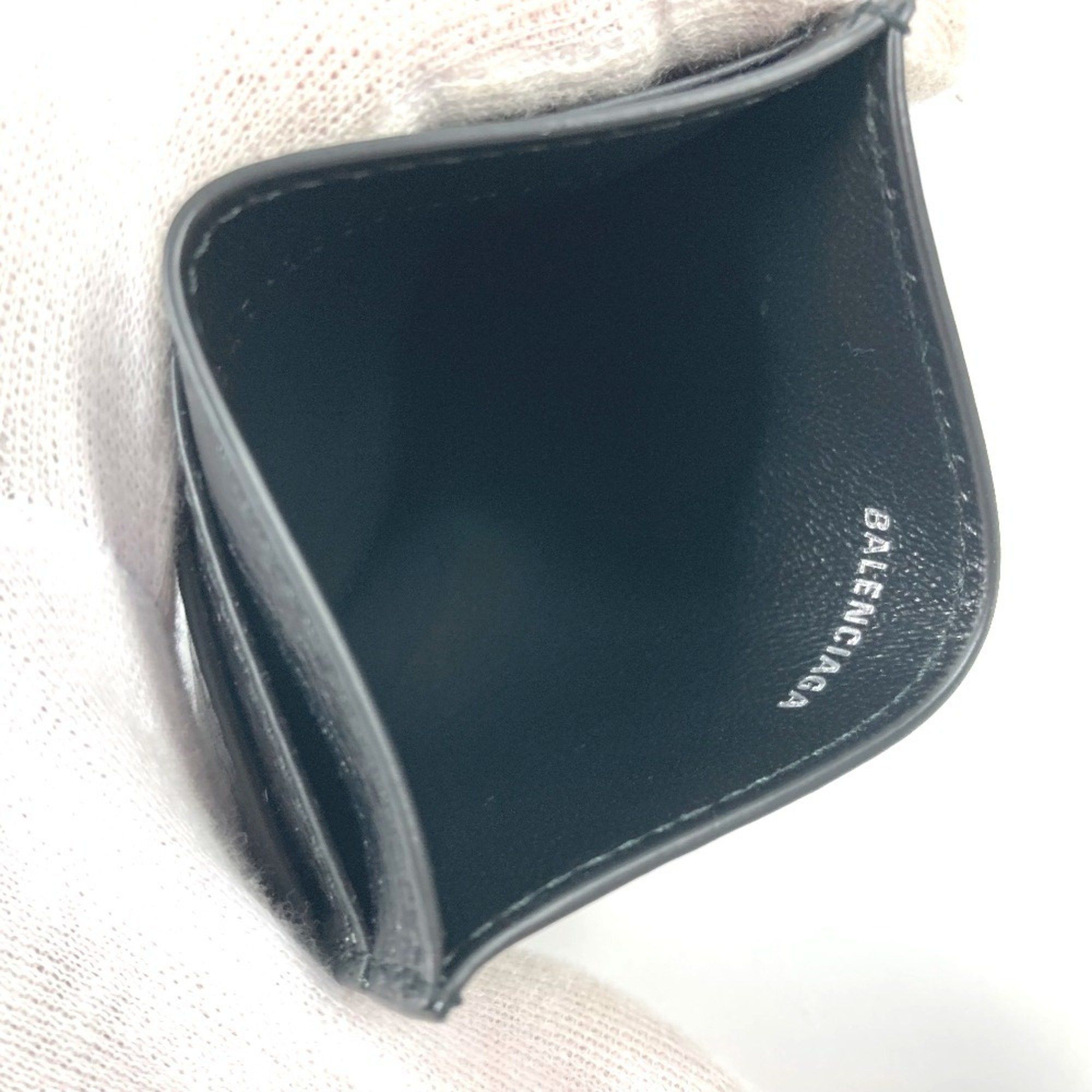 Balenciaga BALENCIAGA 766547 BB Business Card Holder Pass Case Holder/Card Leather Women's Black Size ONE SIZE - 8 Thumbnail