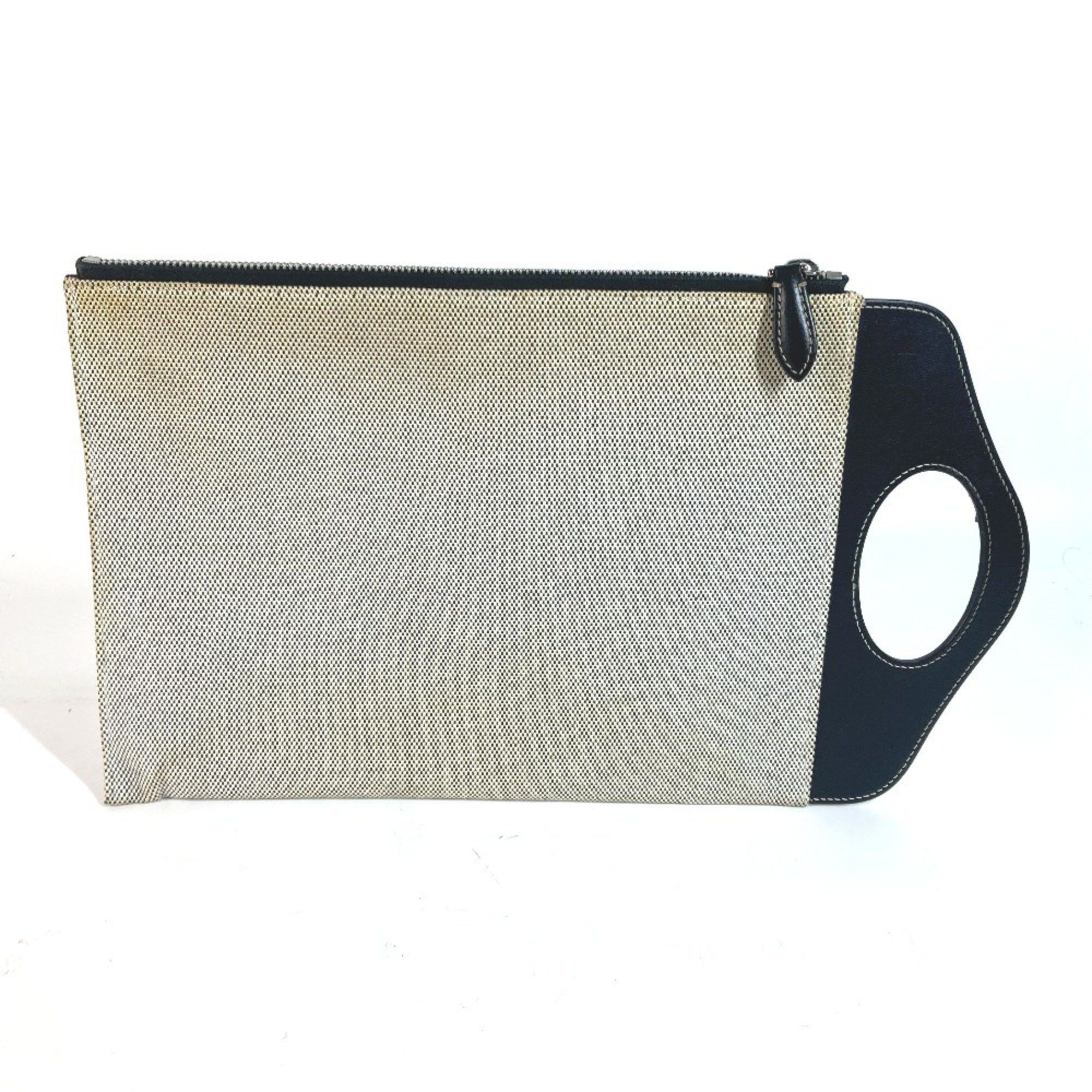 Burberry Burberry Handbag Bag Clutch Leather Canvas Men's Grey Size ONE SIZE - 2 Thumbnail