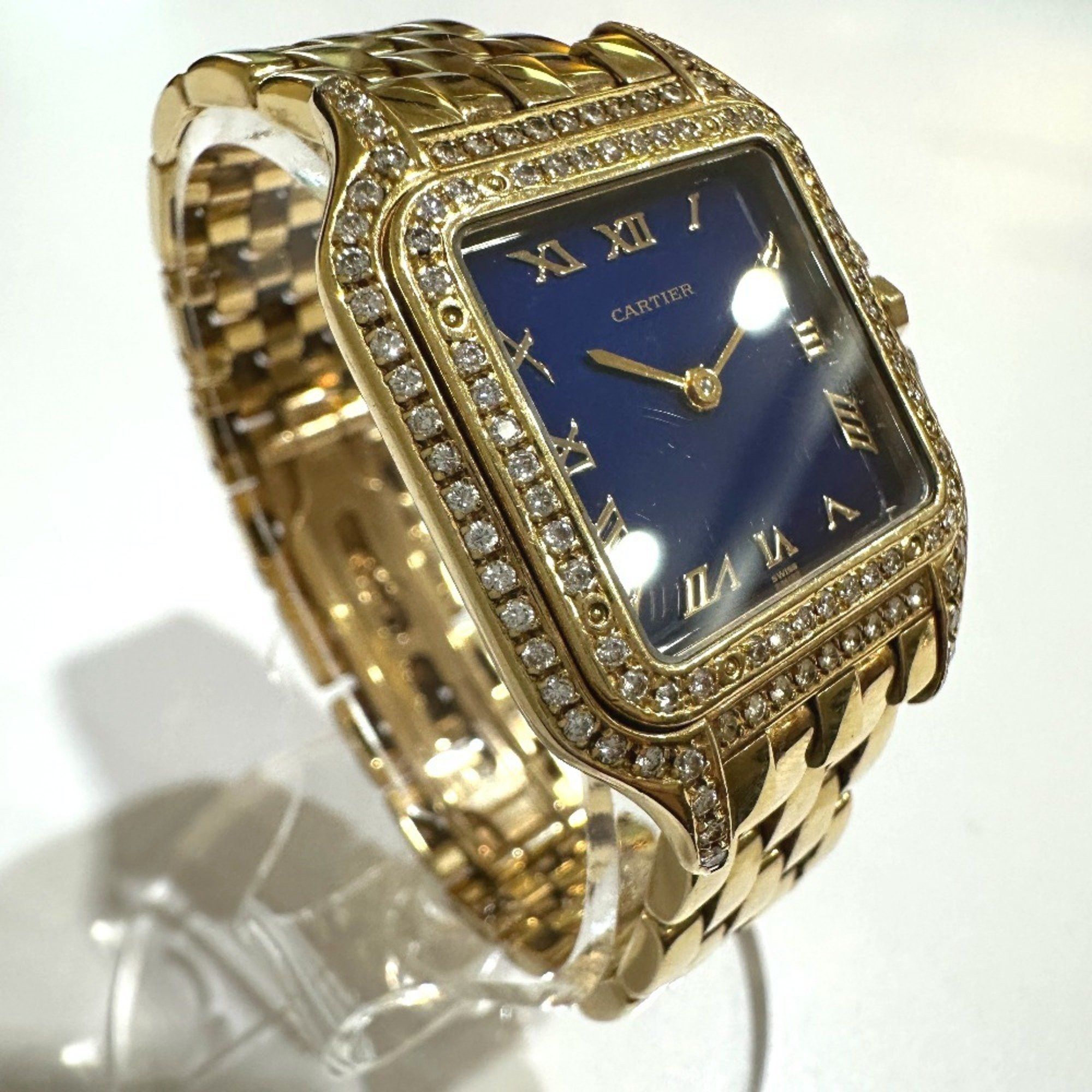 Cartier CARTIER Panthere K18 Solid Diamond Bezel Aftermarket Movement Quartz Wristwatch Men's Gold Size ONE SIZE - 3 Thumbnail