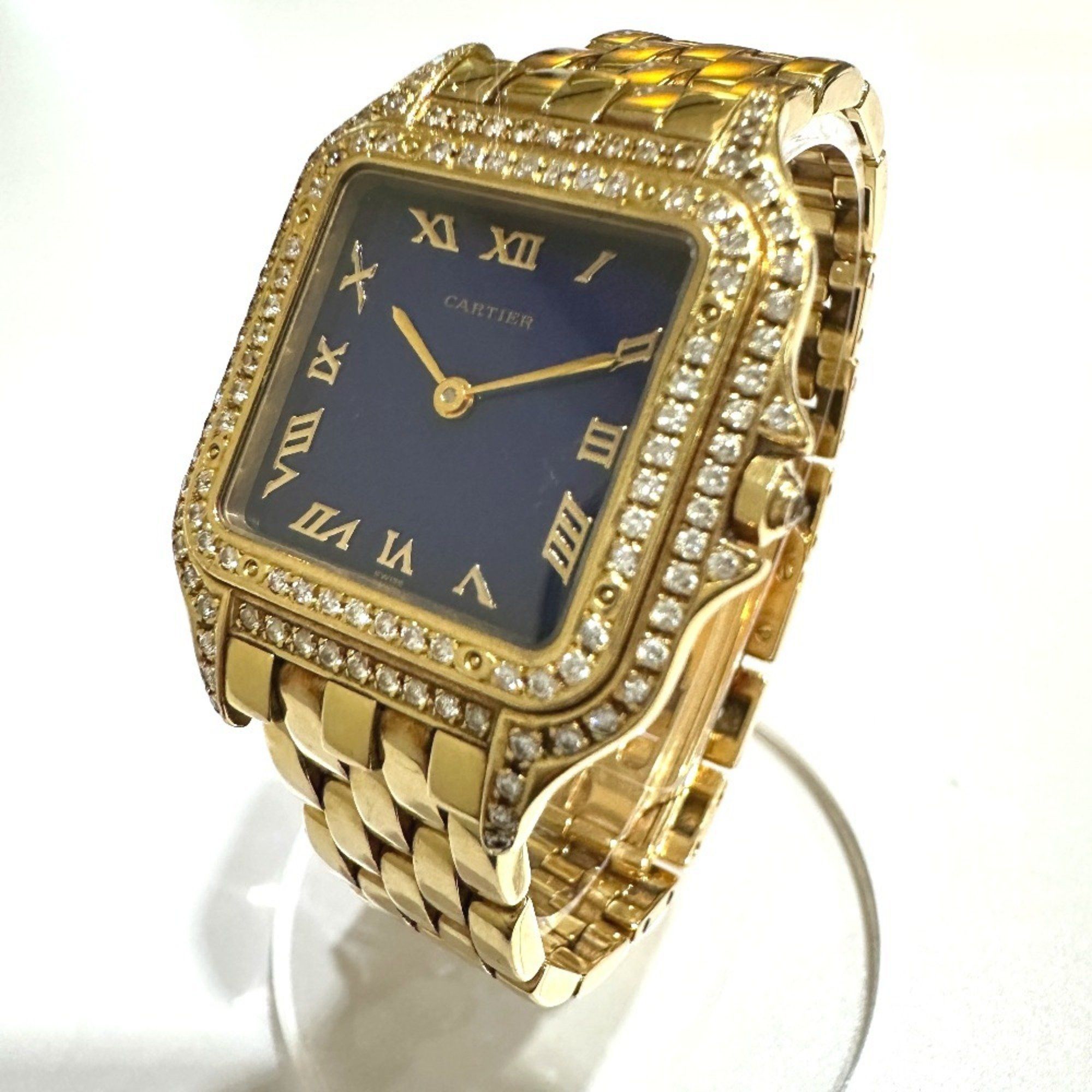 Cartier CARTIER Panthere K18 Solid Diamond Bezel Aftermarket Movement Quartz Wristwatch Men's Gold Size ONE SIZE - 2 Thumbnail