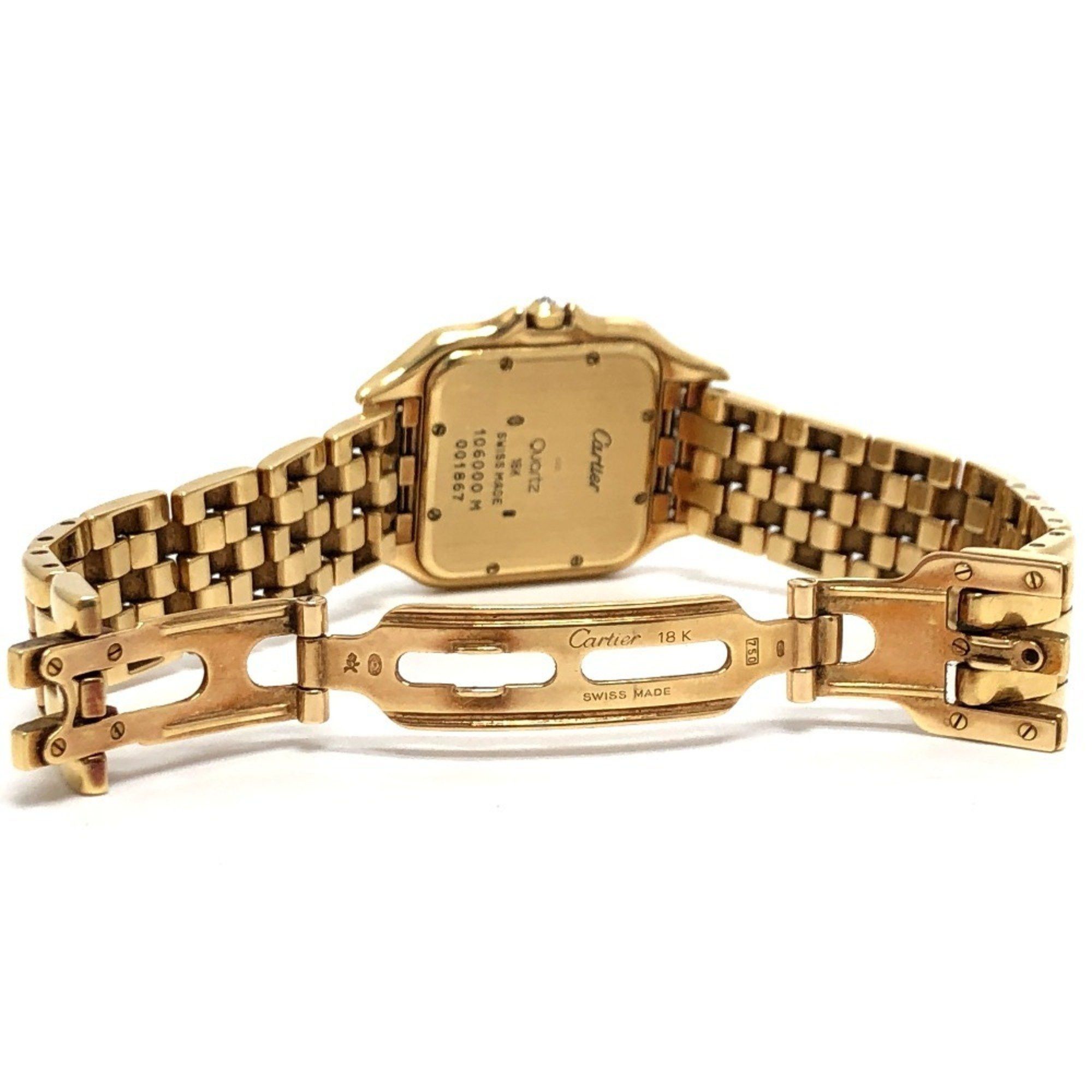 Cartier CARTIER Panthere K18 Solid Diamond Bezel Aftermarket Movement Quartz Wristwatch Men's Gold Size ONE SIZE - 13 Thumbnail