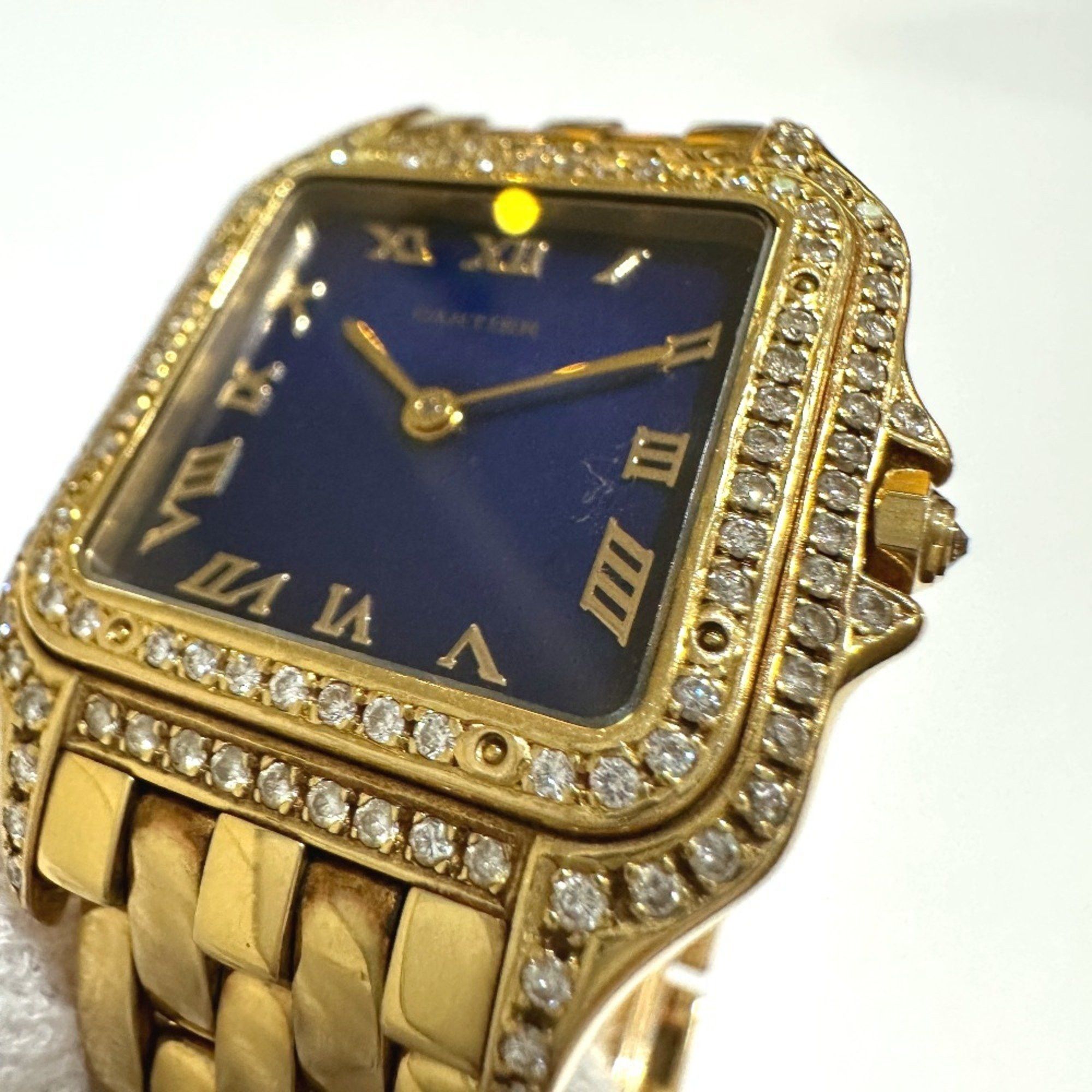Cartier CARTIER Panthere K18 Solid Diamond Bezel Aftermarket Movement Quartz Wristwatch Men's Gold Size ONE SIZE - 4 Thumbnail