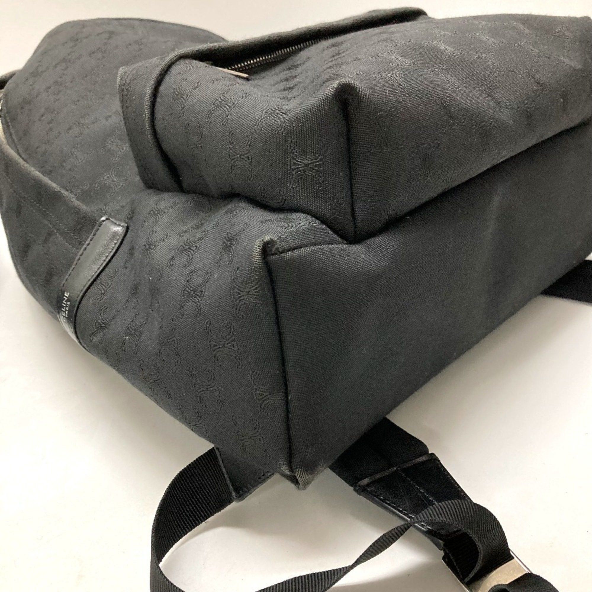 Celine CELINE Triomphe Backpack Canvas Leather Men's Black Size ONE SIZE - 6 Thumbnail
