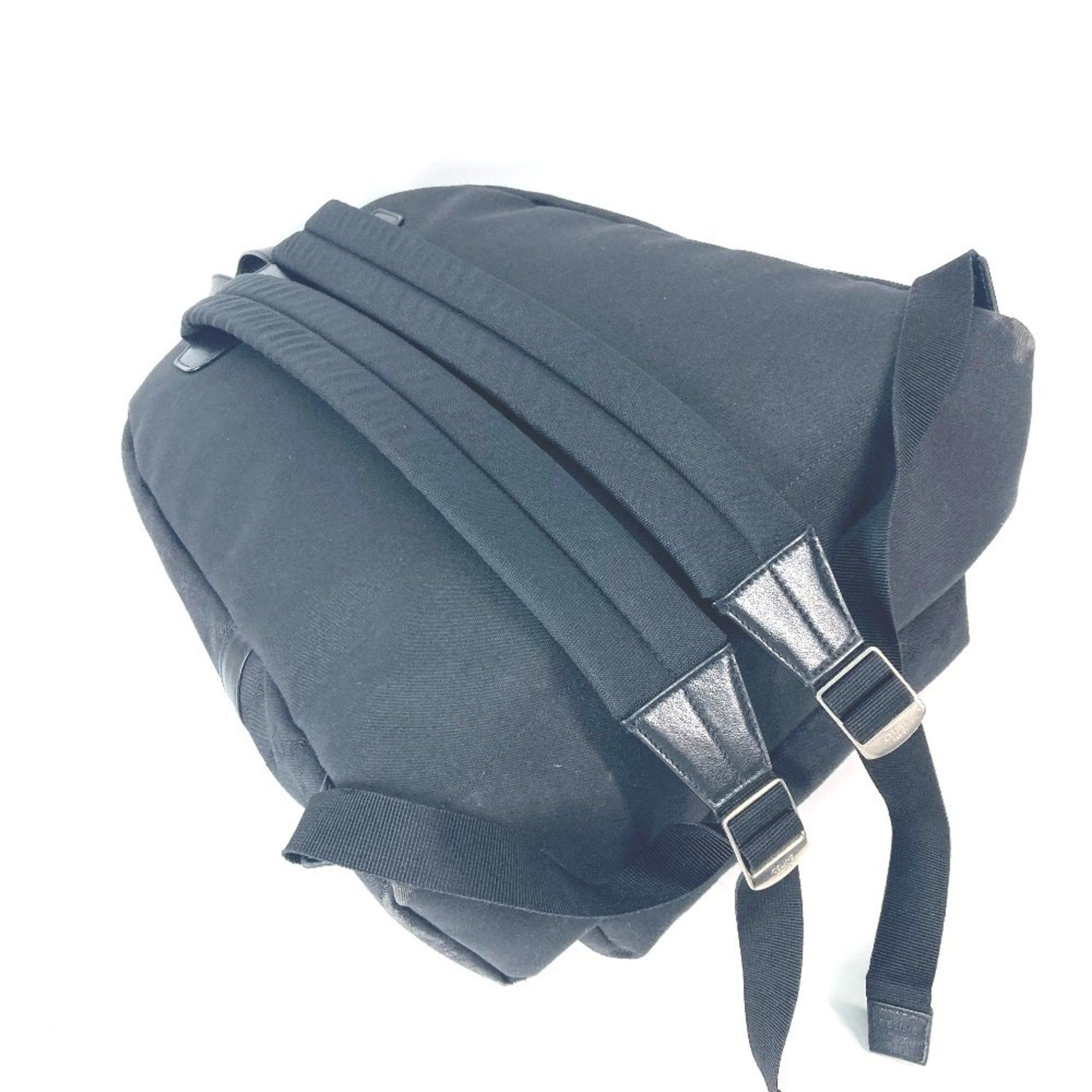 Celine CELINE Triomphe Backpack Canvas Leather Men's Black Size ONE SIZE - 14 Thumbnail