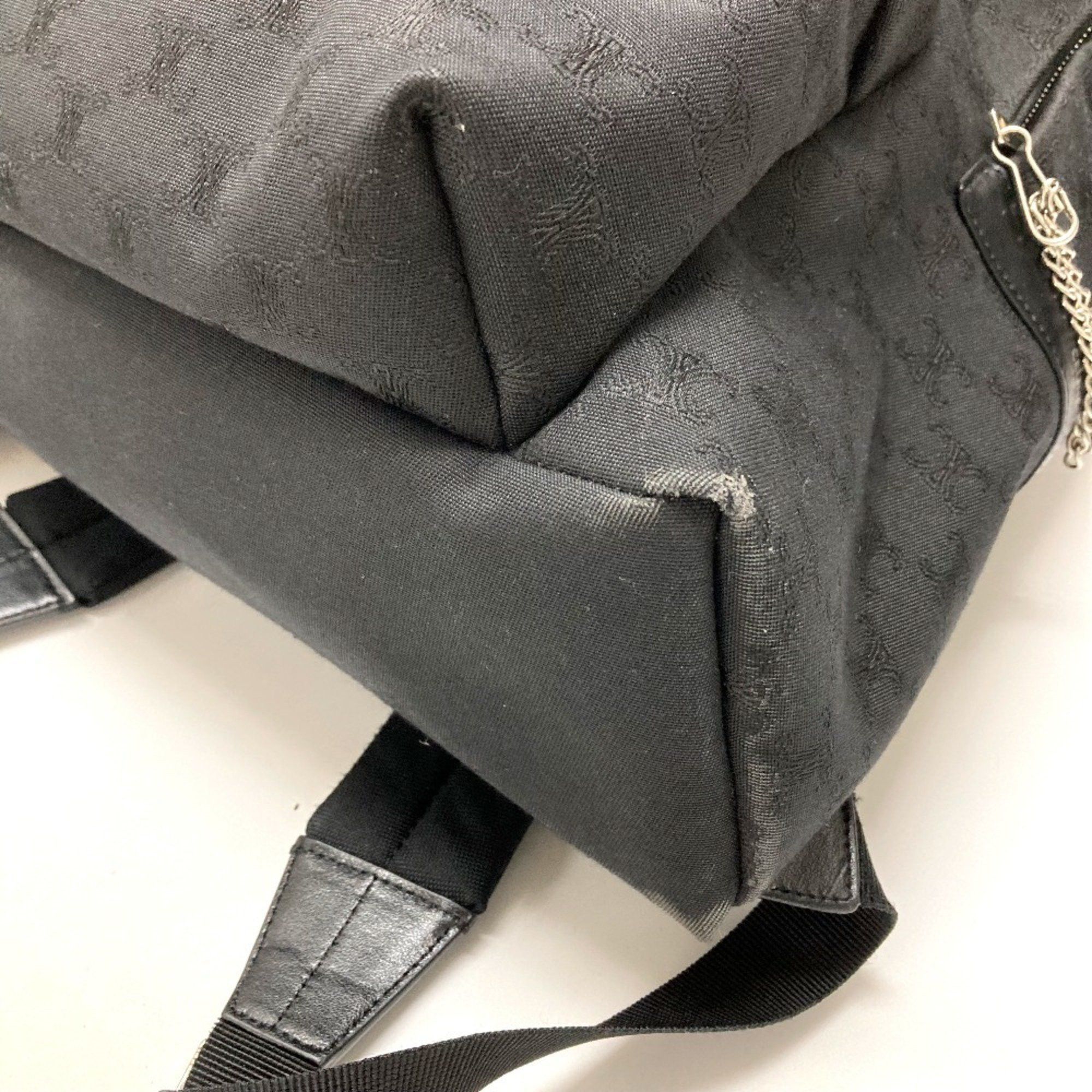 Celine CELINE Triomphe Backpack Canvas Leather Men's Black Size ONE SIZE - 8 Thumbnail