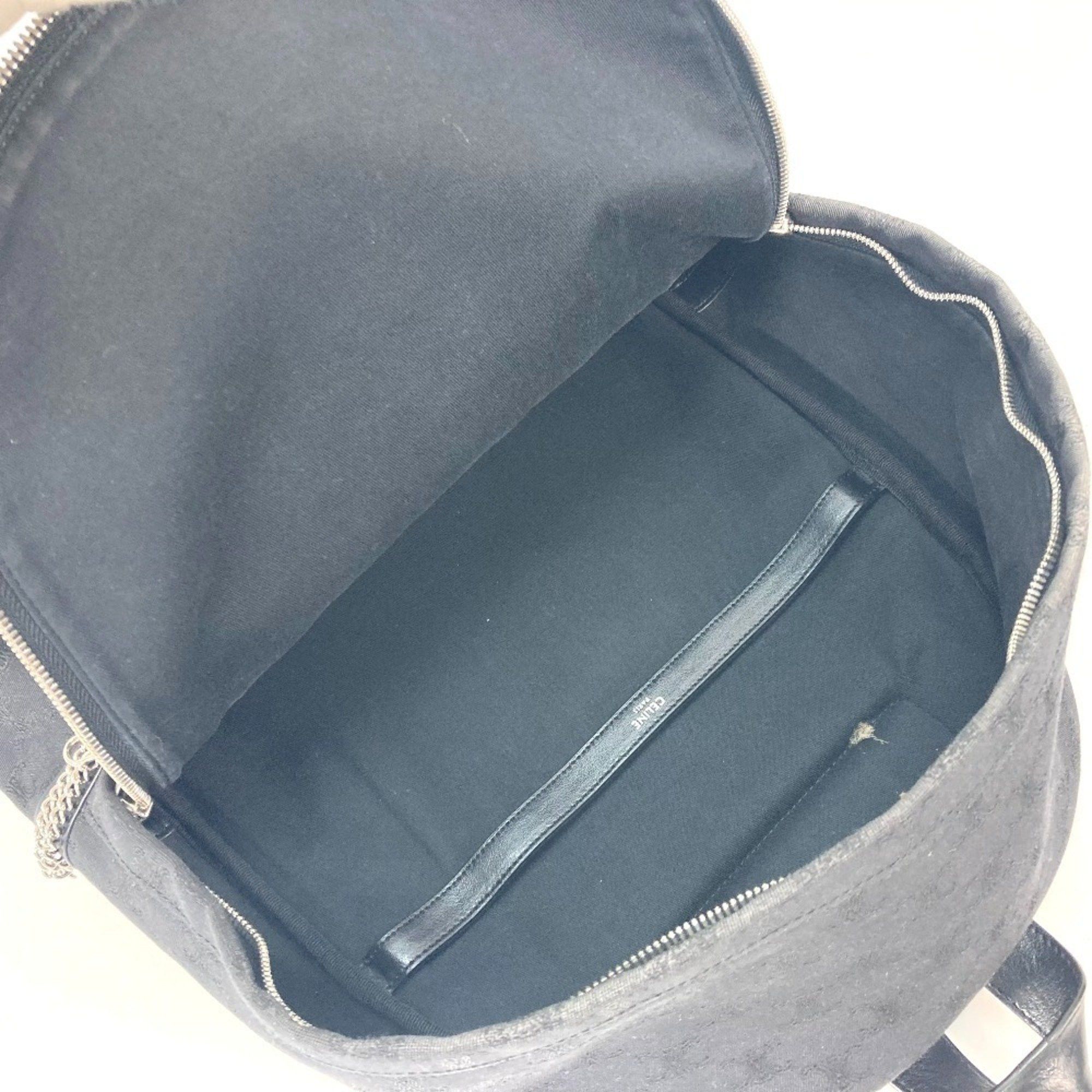 Celine CELINE Triomphe Backpack Canvas Leather Men's Black Size ONE SIZE - 16 Thumbnail