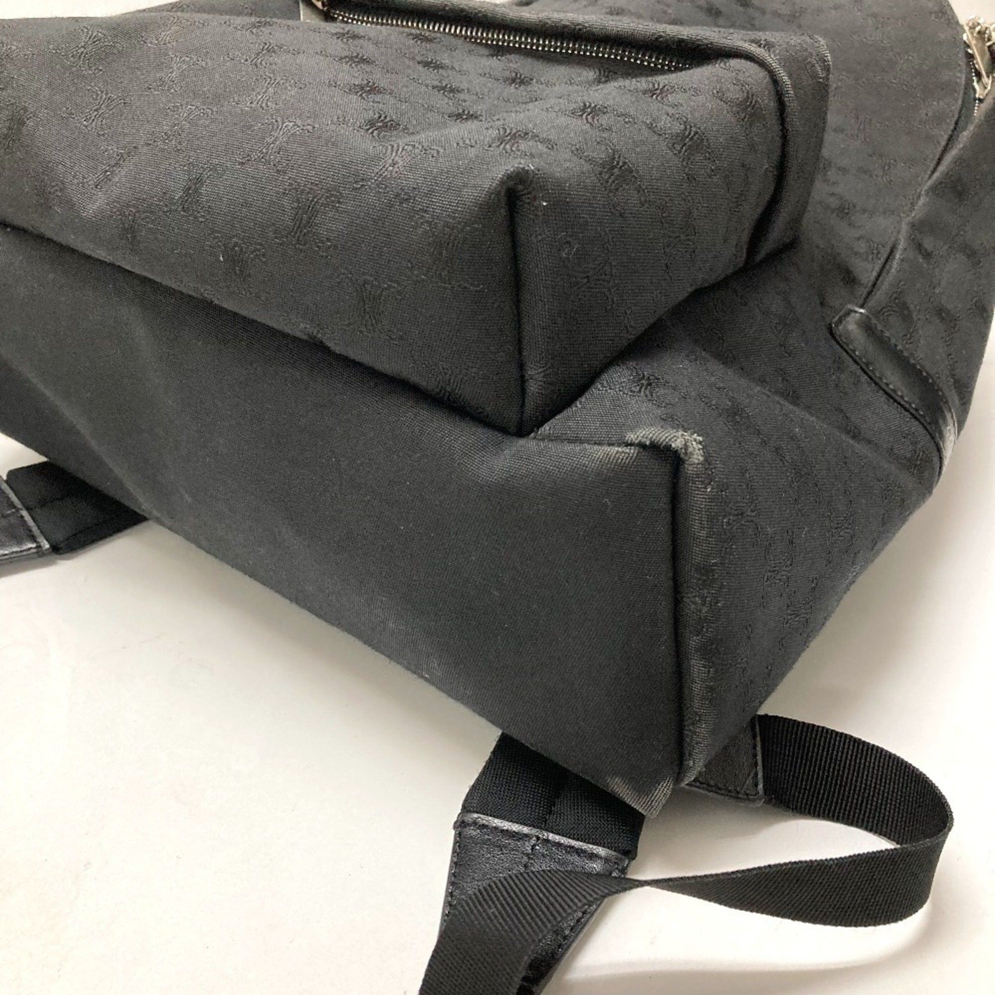 Celine CELINE Triomphe Backpack Canvas Leather Men's Black Size ONE SIZE - 7 Thumbnail