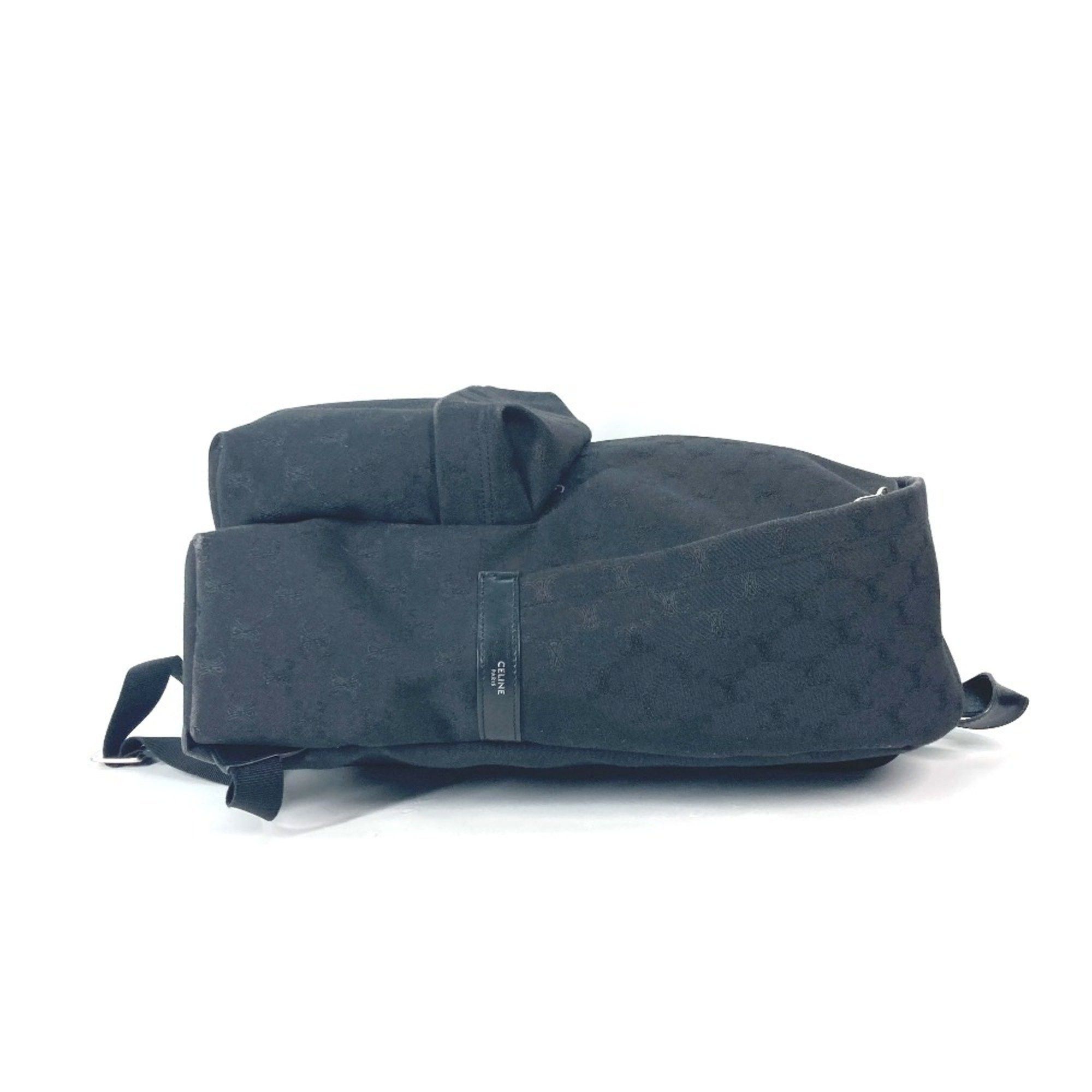 Celine CELINE Triomphe Backpack Canvas Leather Men's Black Size ONE SIZE - 4 Thumbnail