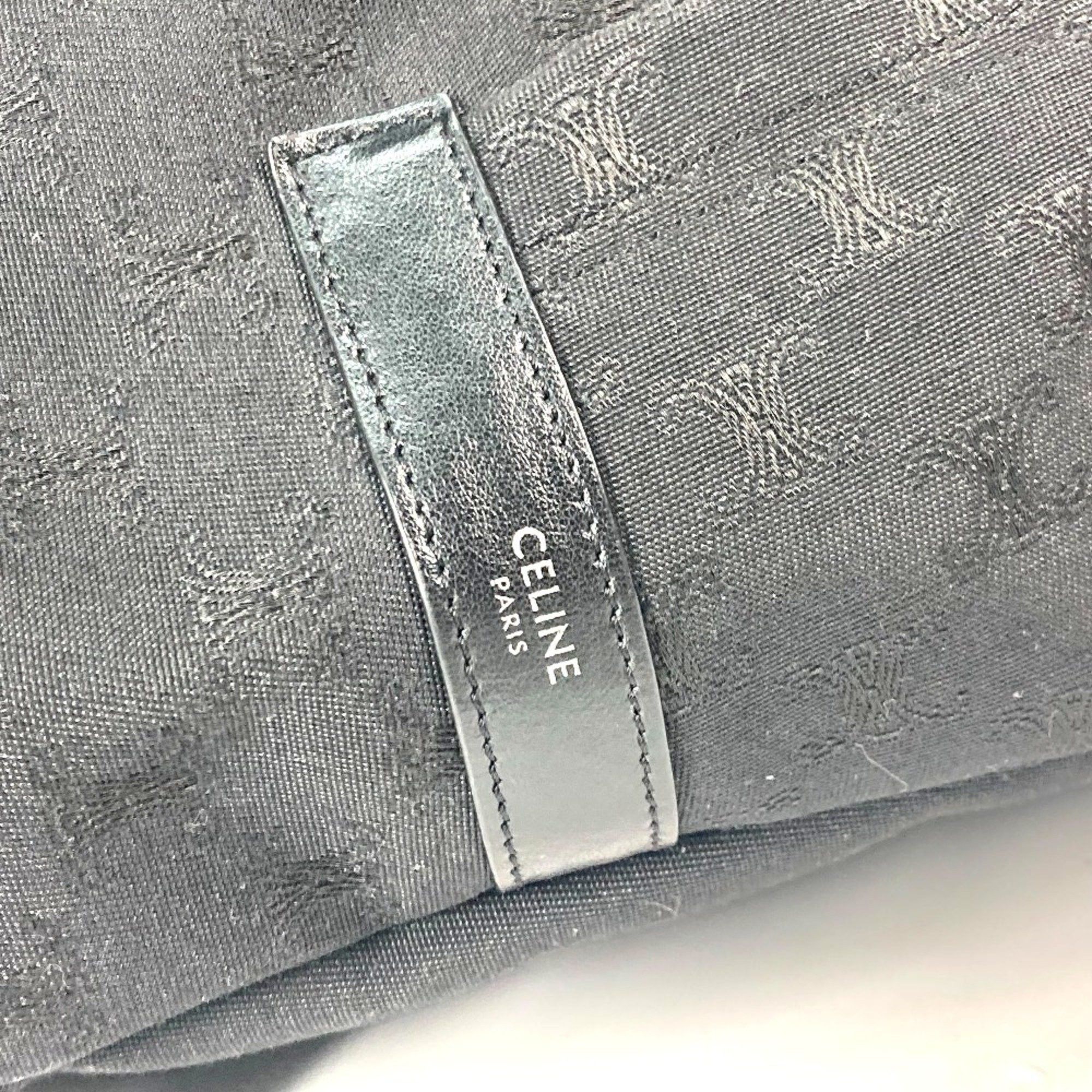 Celine CELINE Triomphe Backpack Canvas Leather Men's Black Size ONE SIZE - 9 Thumbnail