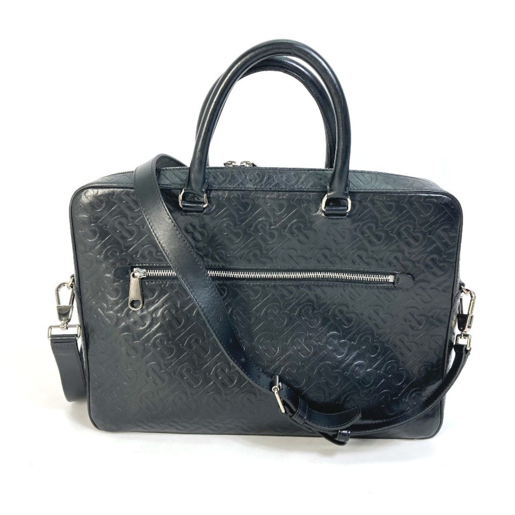 Burberry BURBERRY 8014391 Handbag TB Shoulder Bag Leather Men's Black Size ONE SIZE - 2 Thumbnail